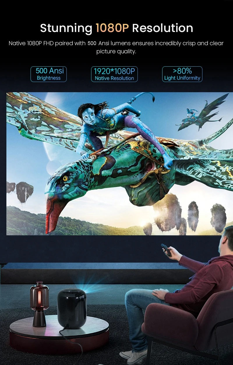 كروني L010 جهاز عرض ذكي بشاشة LCD أندرويد 11 واي فاي صغير محمول 4K فل اتش دي 1080p