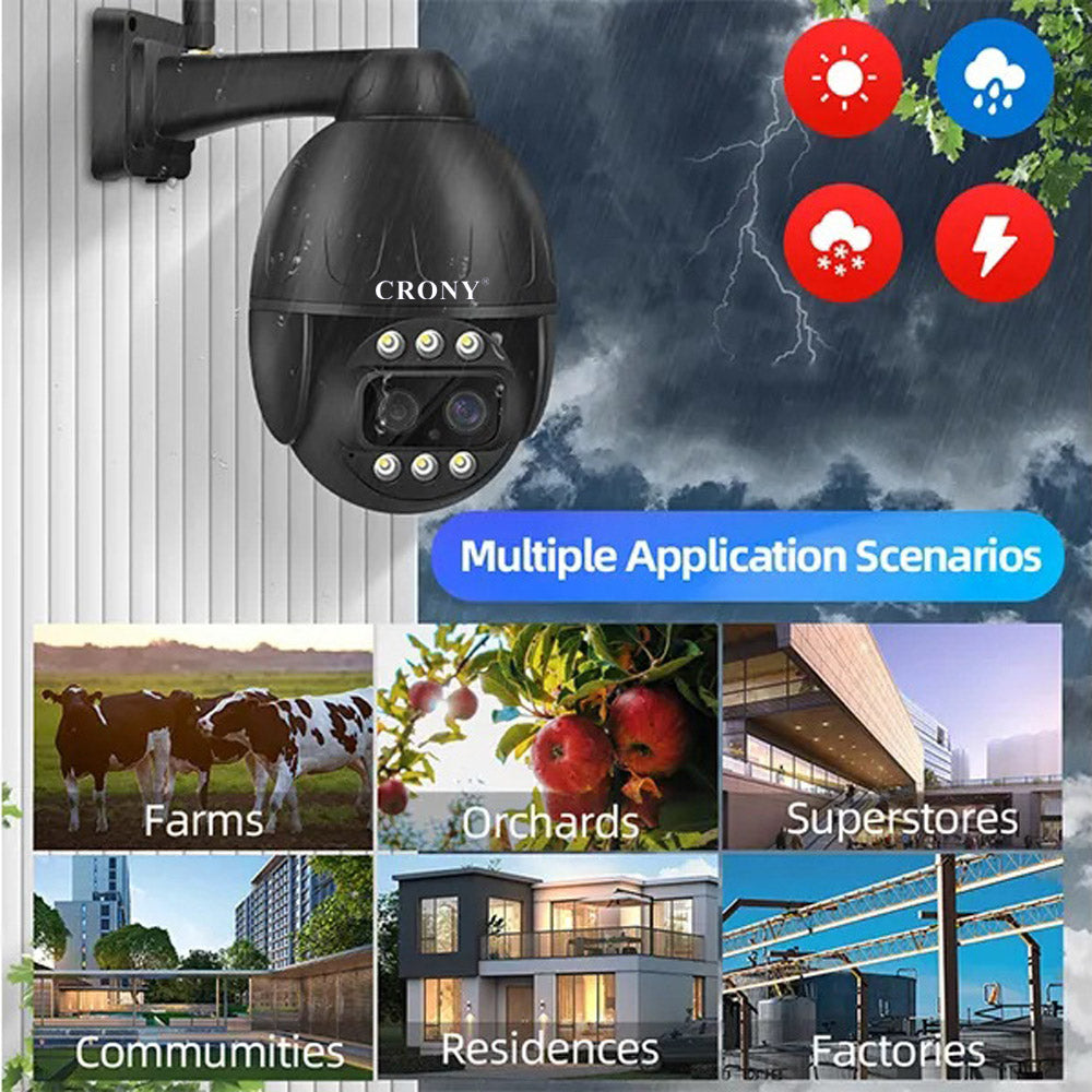 CRONY VST-DL26G-3IN1-4MP-10X 4G Camera Dual Lens 4K WiFi/Lan/4G GSM Pan Tilt Zoom Smart Security Camera