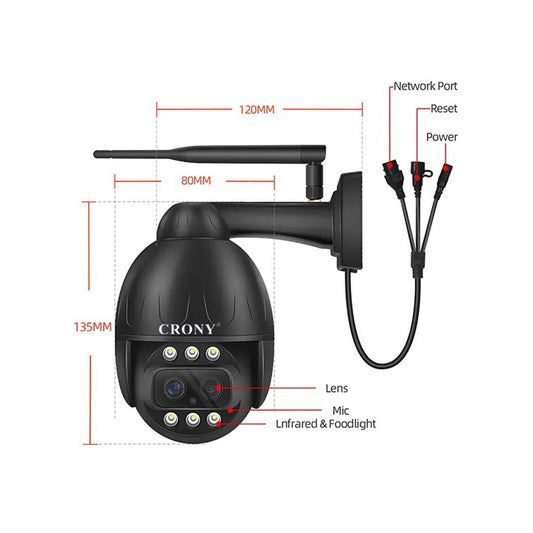 CRONY VST-DL26G-3IN1-4MP-10X 4G Camera Dual Lens 4K WiFi/Lan/4G GSM Pan Tilt Zoom Smart Security Camera