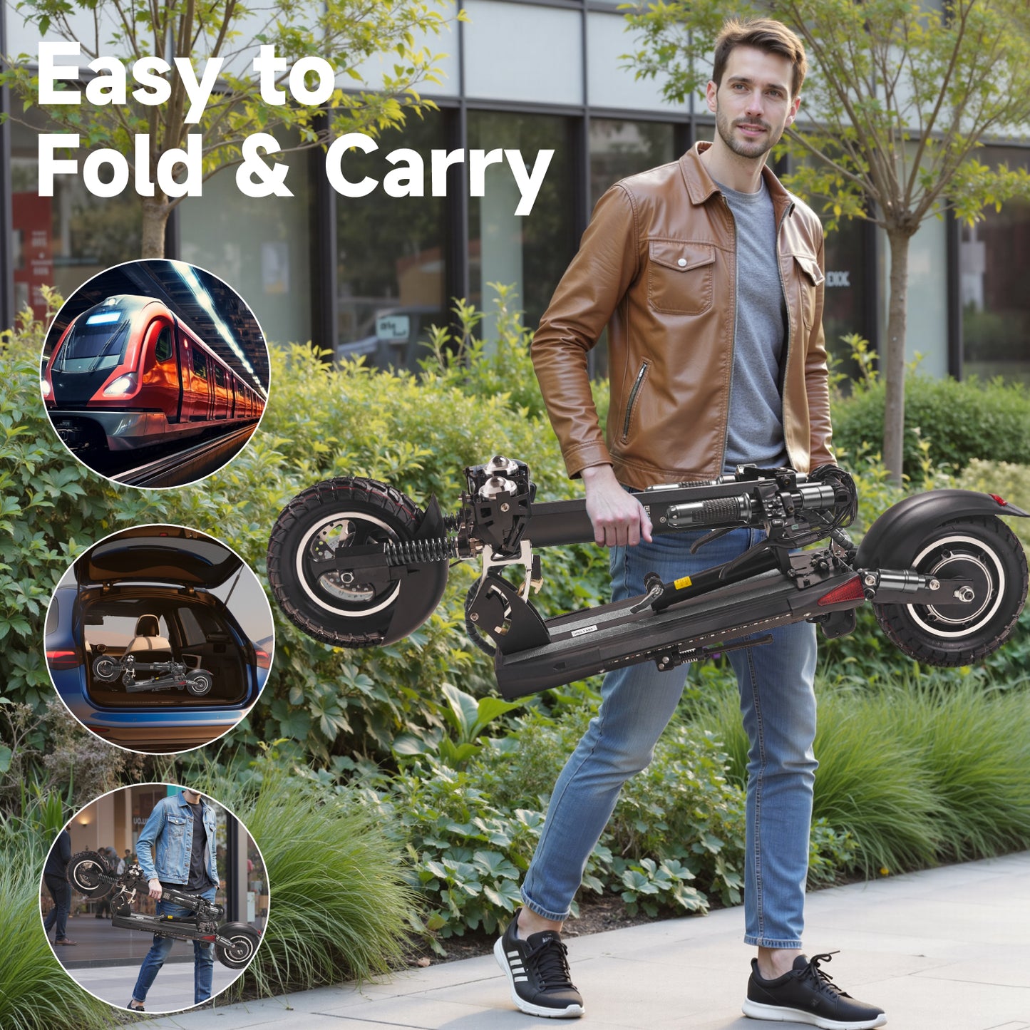CRONY V10 Big Display+Seat Electric Scooter 1200W Motor 48V/14AH Battery 25-35KM Range Disc Brakes Front/Rear Suspension-2