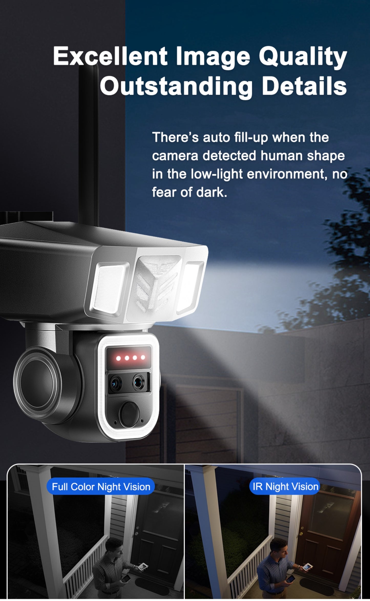 CRONY Y7B 4G-4K-8MP Solar Dual-lens Continuous Zoom Camera