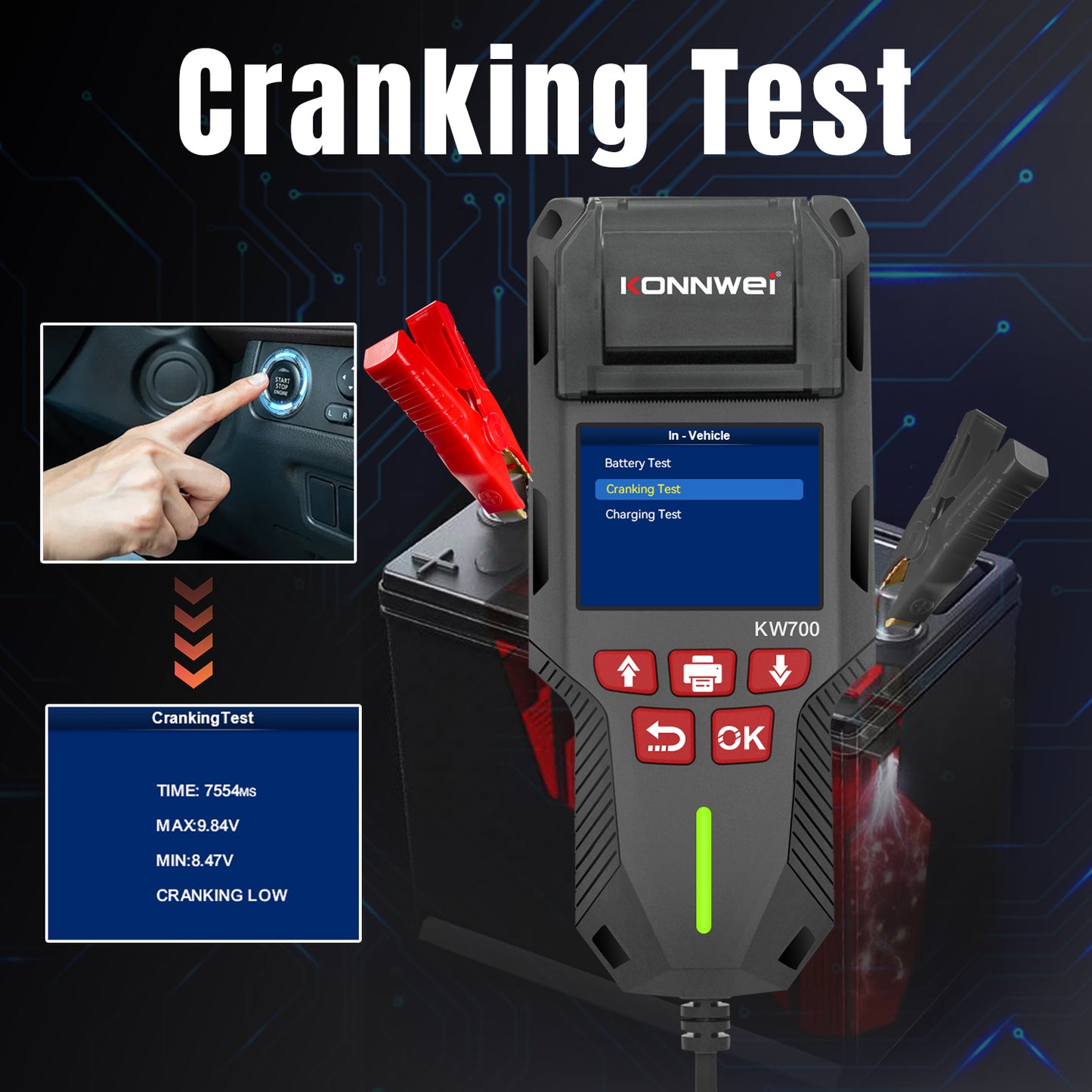 KONNWEI KW700 CAN OBD Scan Tool With Printing Function