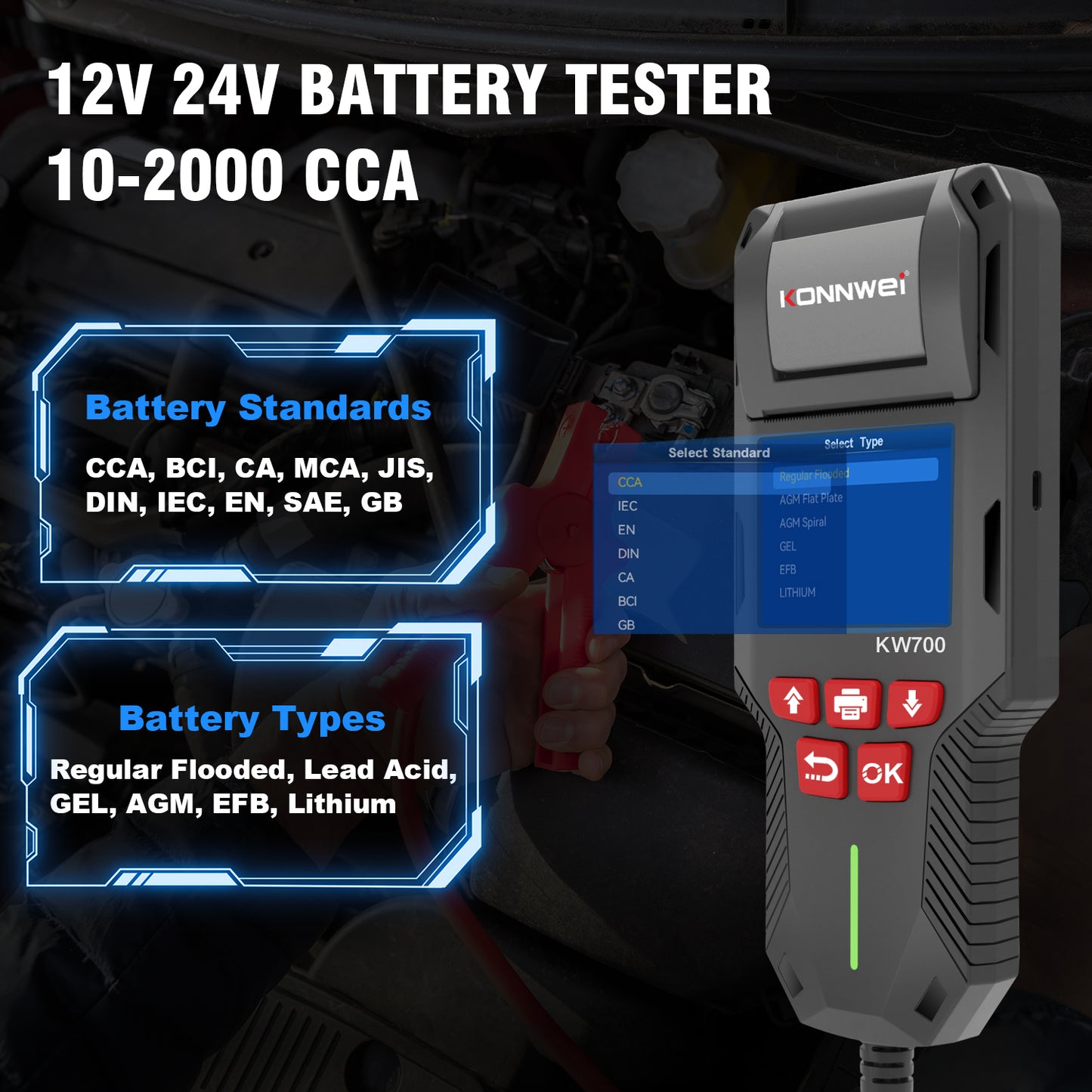 KONNWEI KW700 CAN OBD Scan Tool With Printing Function