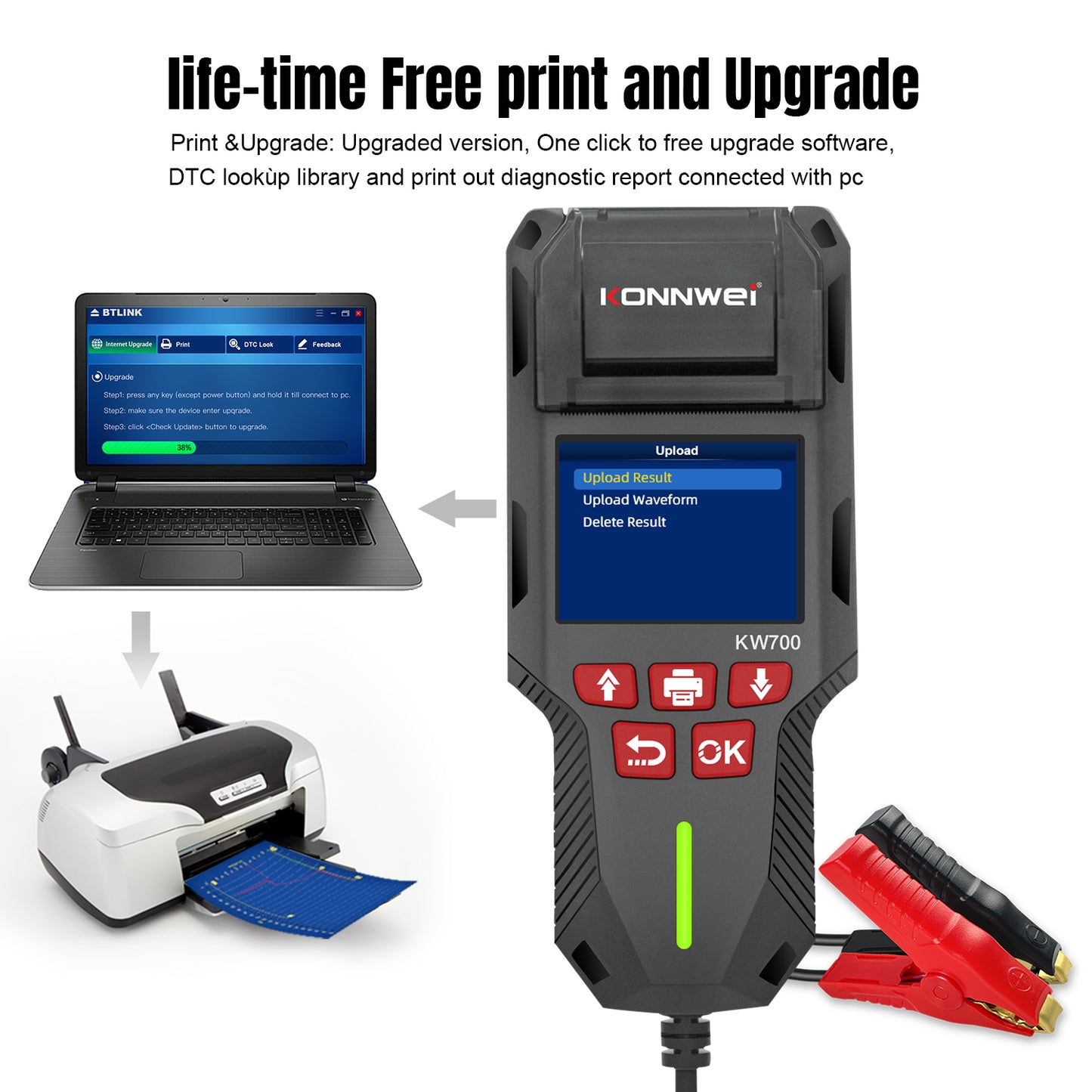 KONNWEI KW700 CAN OBD Scan Tool With Printing Function