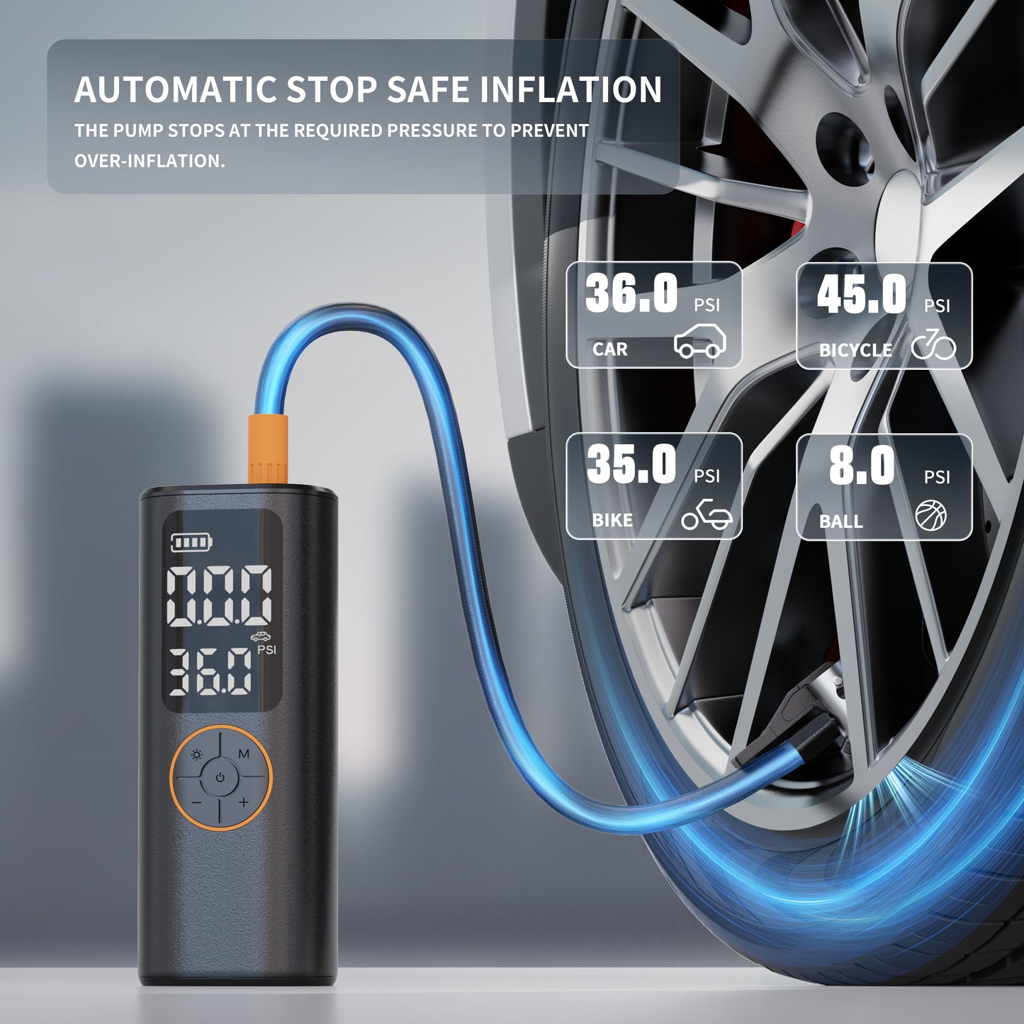 CRONY Y-QB15 Portable Battery-Powered Car Tire Inflator Air compressor car tire inflator inflatable pump with LED light