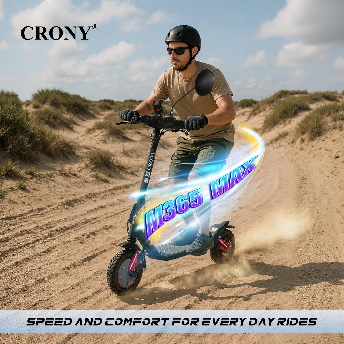 CRONY M365 MAX Dual suspension E-Scooter 500W Motor 36V/10AH Battery 20-30KM Range Back Disc Brake Front/Rear Suspension