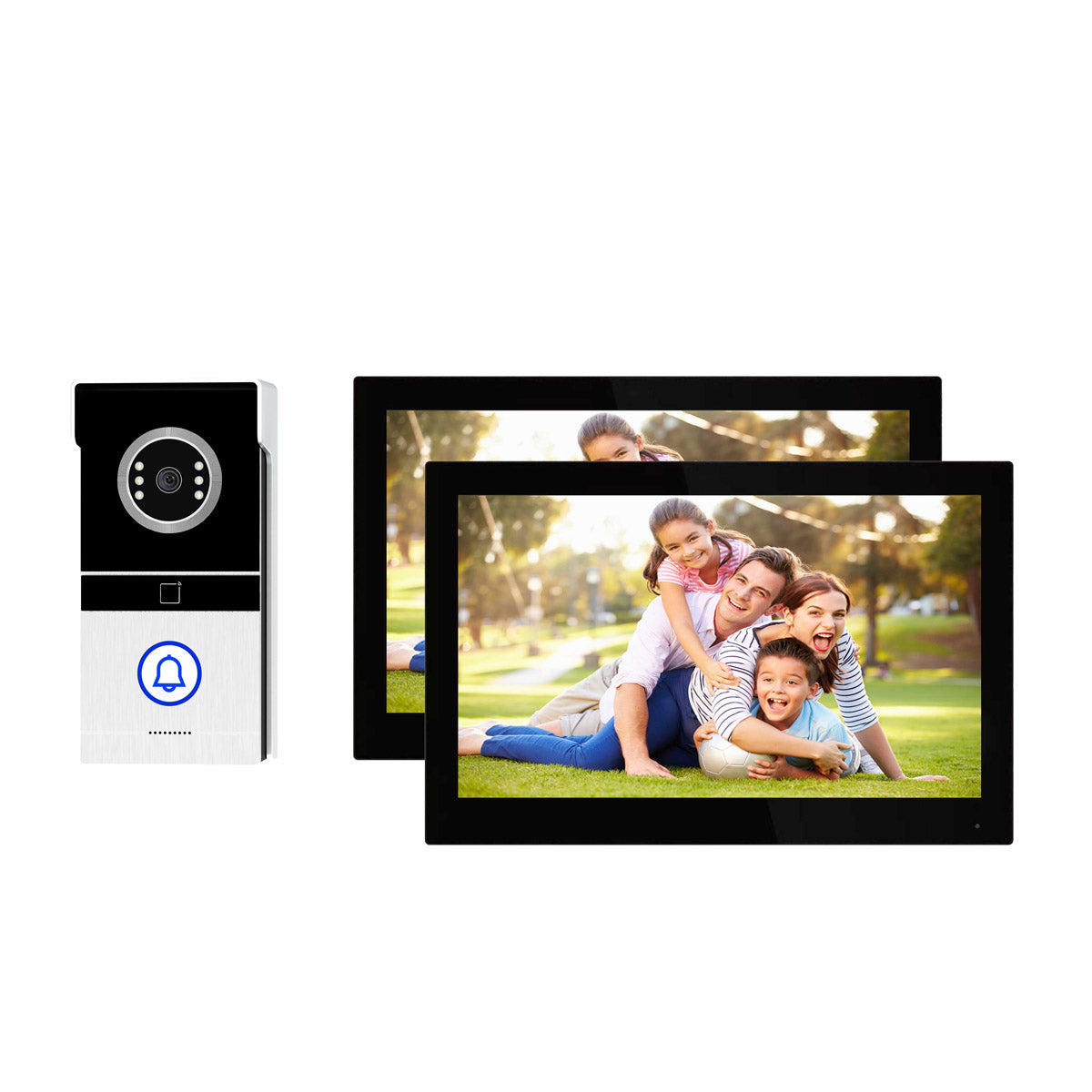 CRONY TUYATY75THTD1X2 Video Doorbell System 7 Inch AHD Wired Video Intercom with Touch Screen Monitor 1080P Camera Smart App Control Motion Detection Remote Unlocking Night Vision Support TF Card
