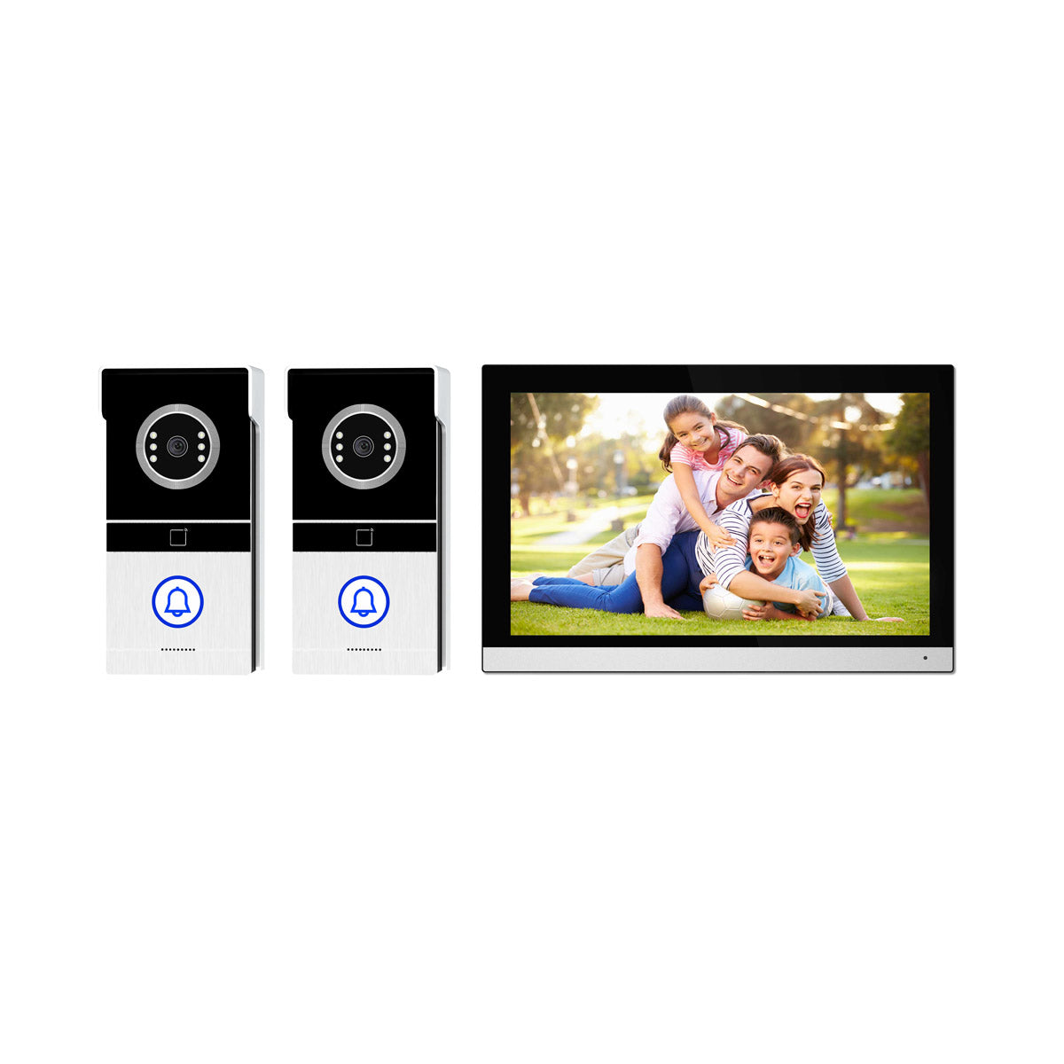 CRONY TUYATY102THTD2X1 Video Doorbell System 10 Inch AHD Wired Video Intercom with Touch Screen Monitor 1080P Camera Smart App Control Night Vision Motion Detection Remote Unlocking Support TF Card