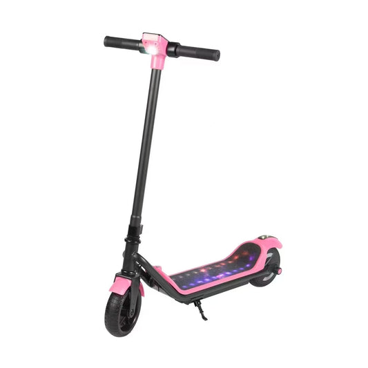 CRONY HL-B1 Electric Scooter for Kids Lightweight Foldable Electric Kick Scooter with LED Display Footwell Lights and Bluetooth Speaker