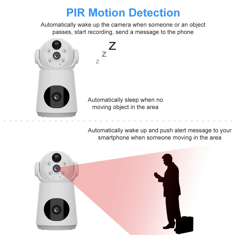 CRONY VQS003WIFI 4MP Wireless Security Camera Indoor Battery Powered WiFi Camera with Motion Detection Night Vision Two Way Audio Home Surveillance