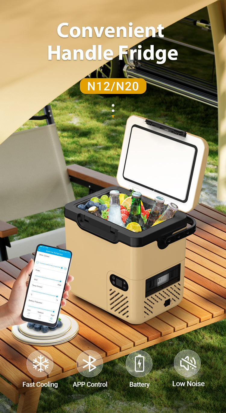 CRONY N20 20L Vehicle Refrigerator Compressor Freezer for Car Truck RV DC12V 24V AC Home Use -20℃ to 20℃ Electric Cooler for Camping Travel Outdoor Mini Fridge