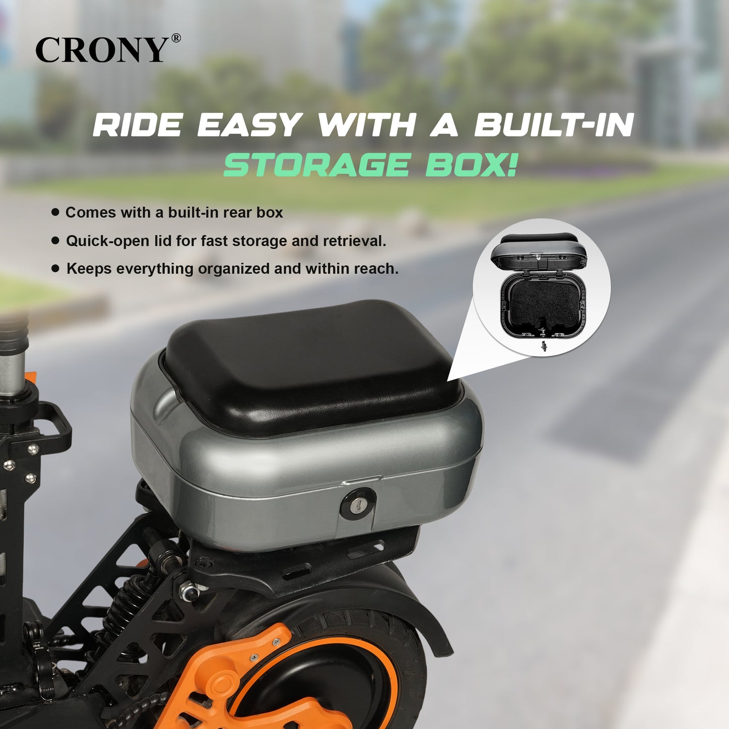 سكوتر كهربائي CRONY M5 Pro للكبار والأطفال مع مكبر صوت بلوتوث واتصال بالتطبيق