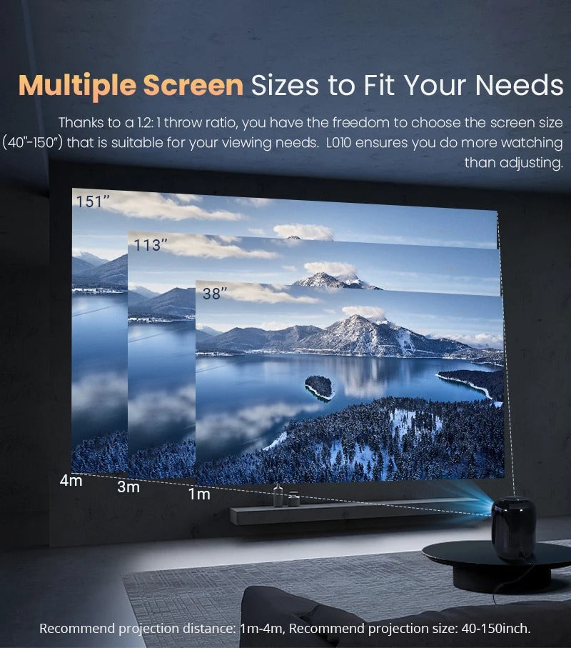 كروني L010 جهاز عرض ذكي بشاشة LCD أندرويد 11 واي فاي صغير محمول 4K فل اتش دي 1080p