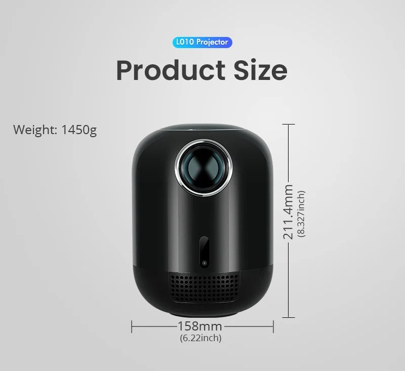 كروني L010 جهاز عرض ذكي بشاشة LCD أندرويد 11 واي فاي صغير محمول 4K فل اتش دي 1080p