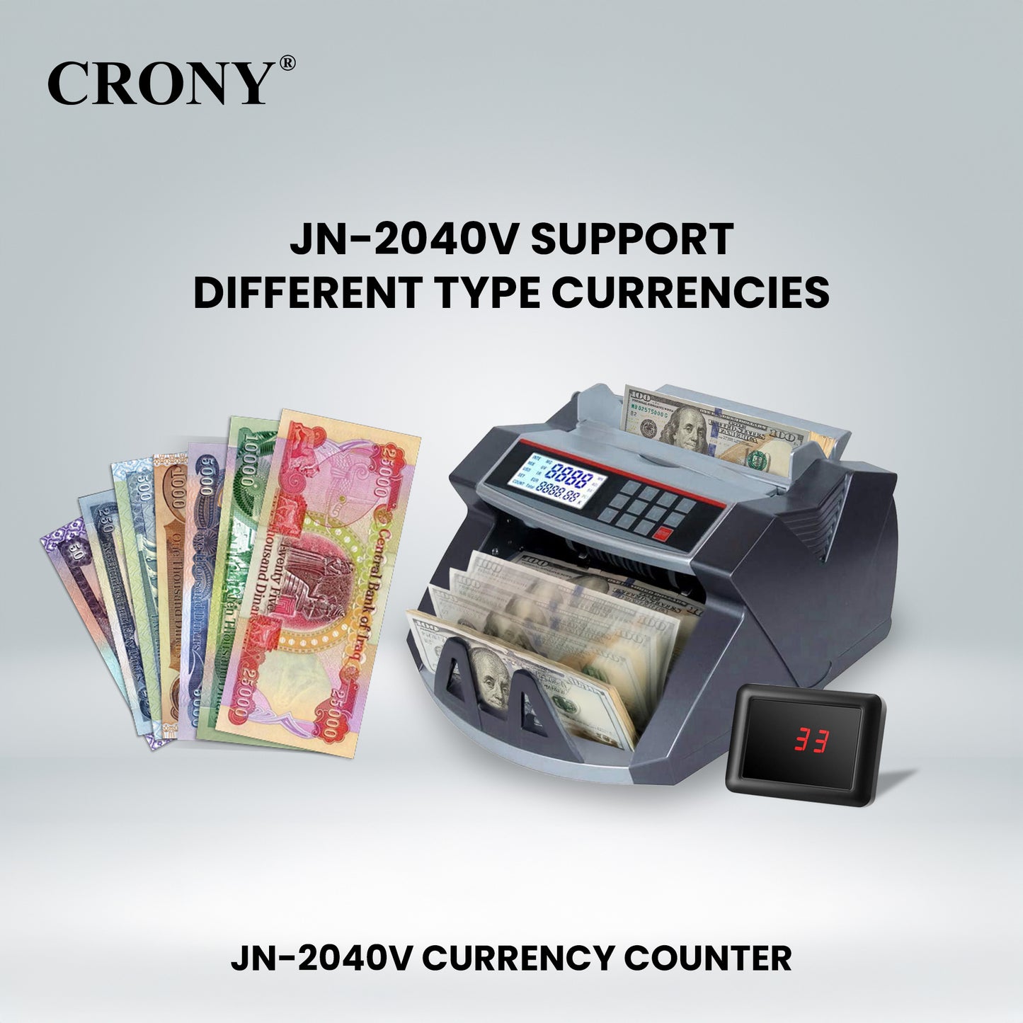 CRONY Banknote Verifiers JN-2040V Money Counter machine Banknote Verifiers
