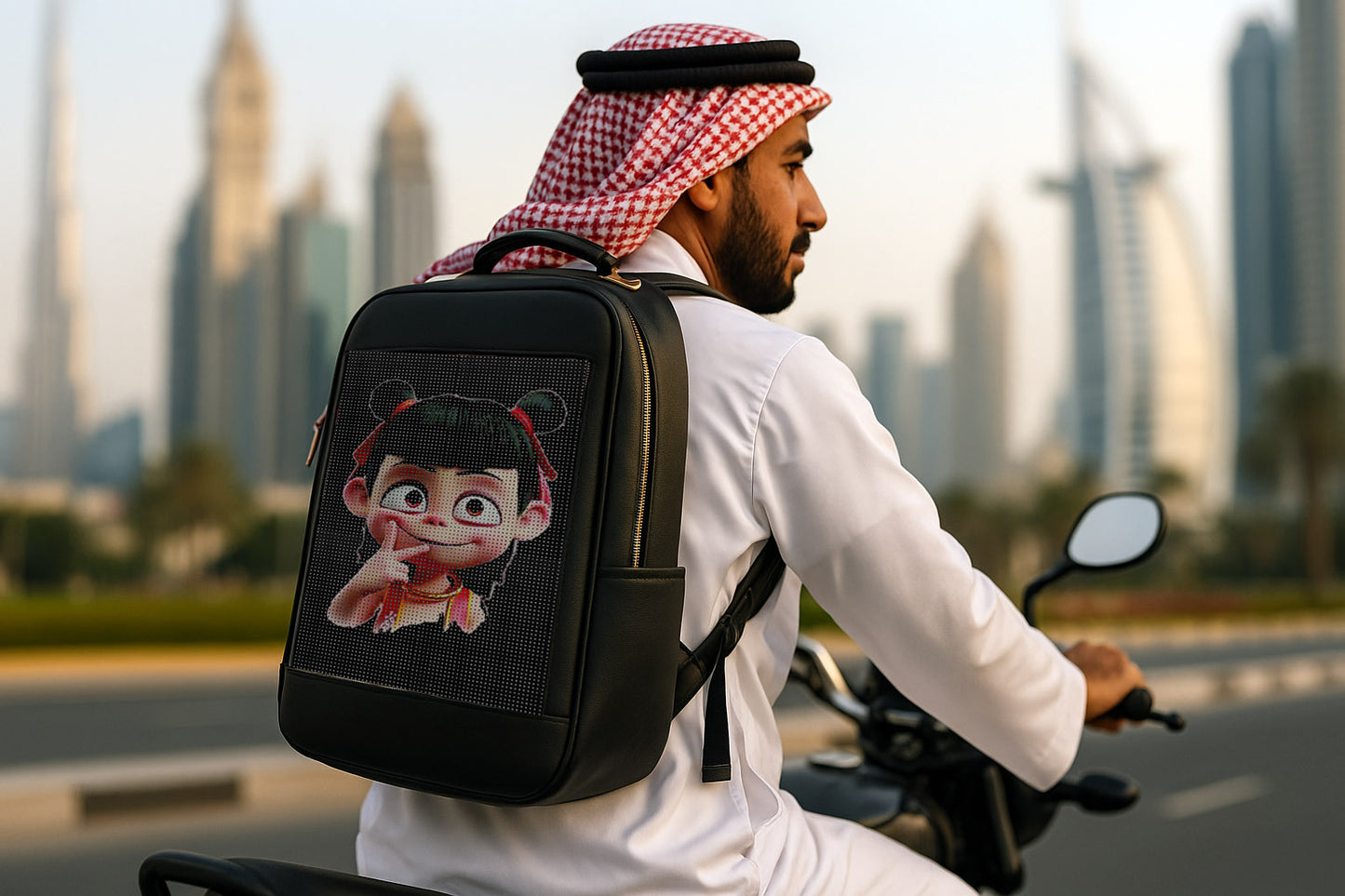 CRONY LED display backpack T8-2 Novelty Smart Style Laptop Backpack Creative Christmas Gift School Bag 2