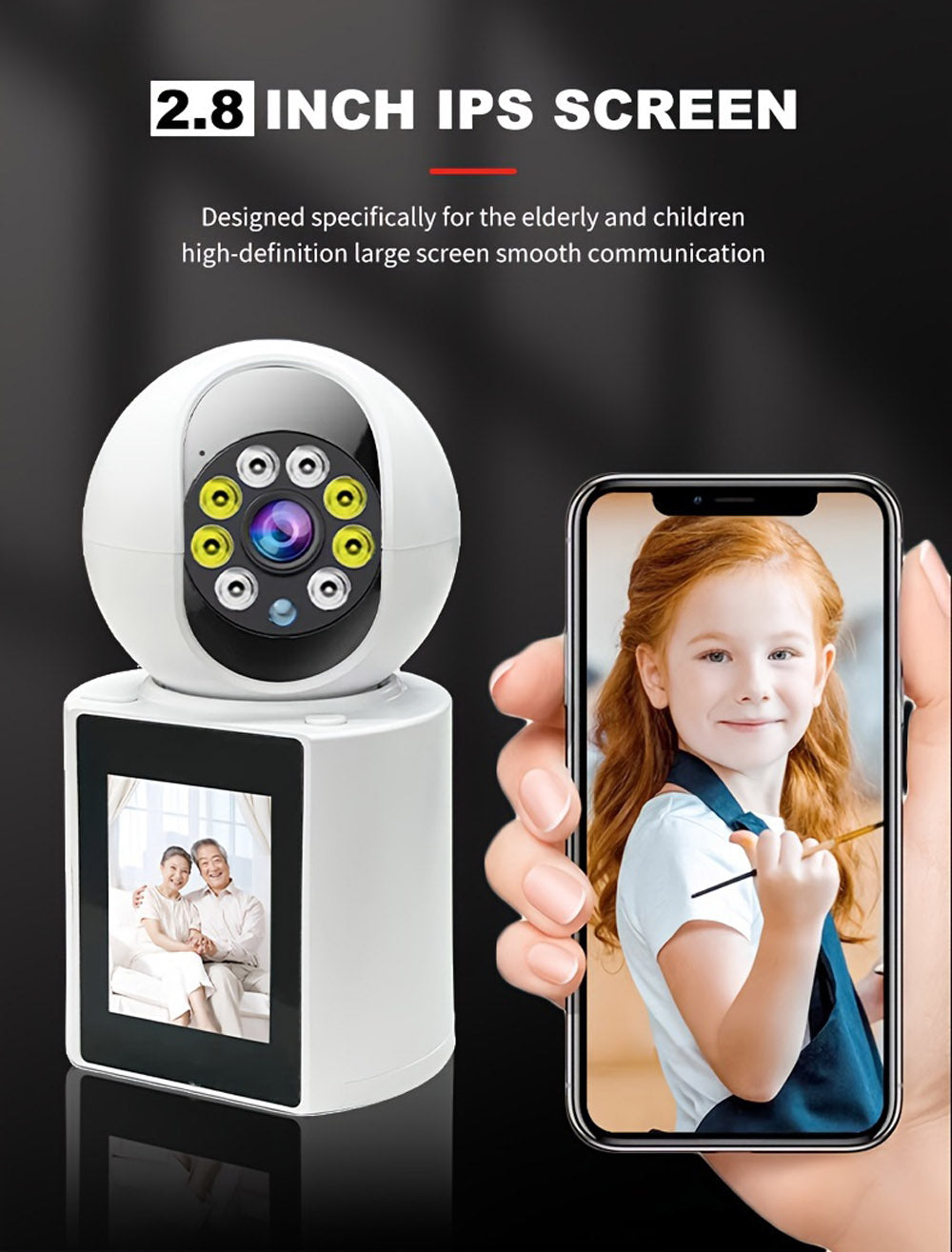 كروني IV-20 V360Pro تطبيق مكالمات فيديو 1080P كاميرا واي فاي عالية الدقة مكالمات فيديو بنقرة واحدة رؤية ليلية بالأشعة تحت الحمراء كاميرا مراقبة طفل بالفيديو