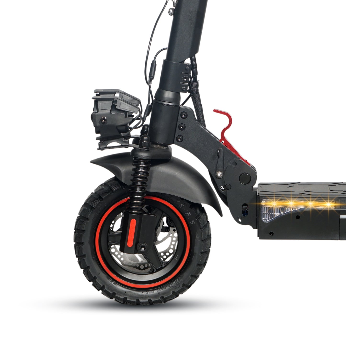CRONY T4 Electric Scooter Big LCD Display With Seat 2000W Motor Smart App Control Triple LED Headlamps & Foldable Design with Smart Lock & Flashing Mode Front/Rear Suspension