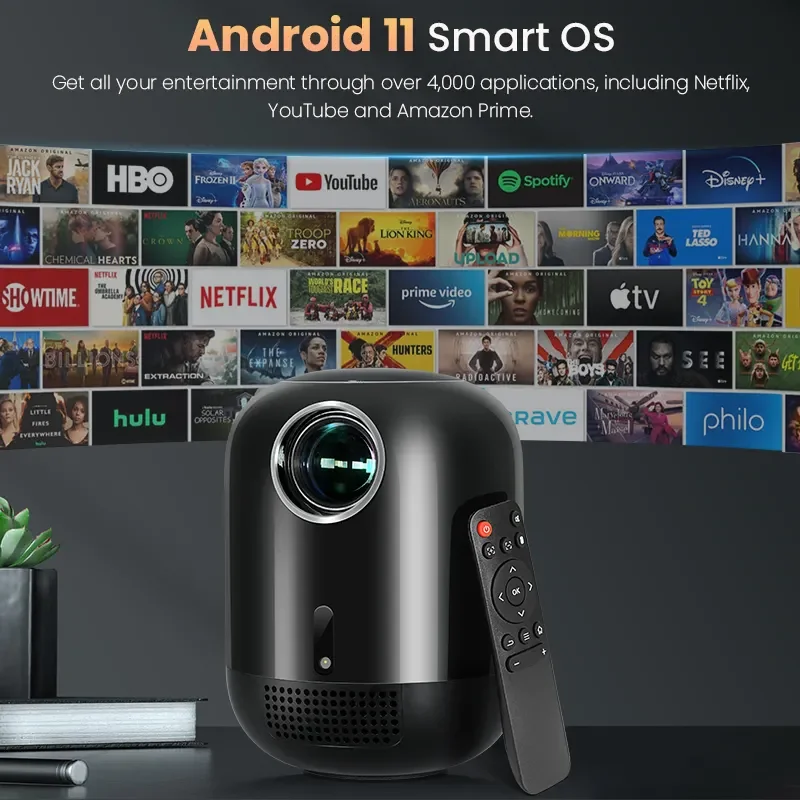 كروني L010 جهاز عرض ذكي بشاشة LCD أندرويد 11 واي فاي صغير محمول 4K فل اتش دي 1080p