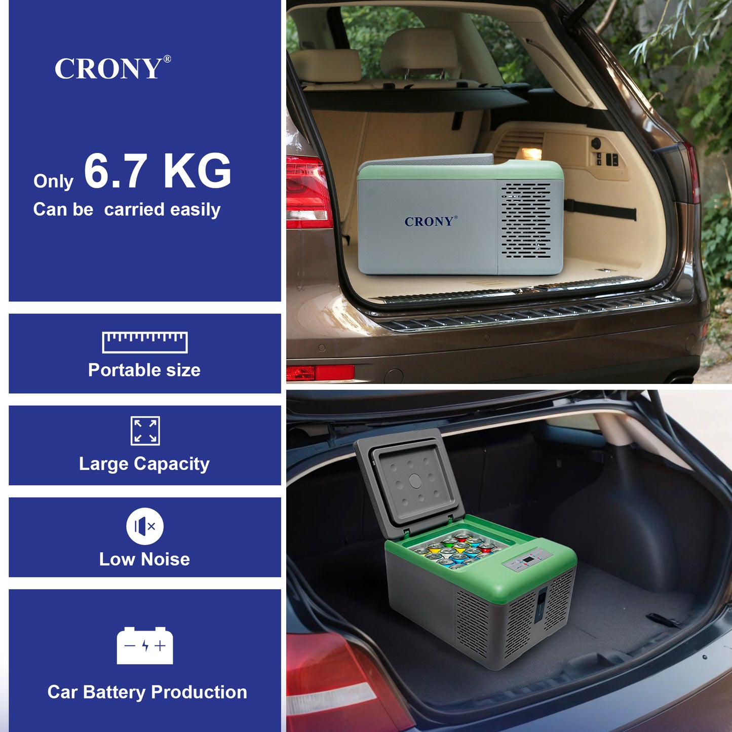 CRONY Car Refrigerator 9L-C9 compressor beauty mini fridge cosmetics skincare mobile cooler box