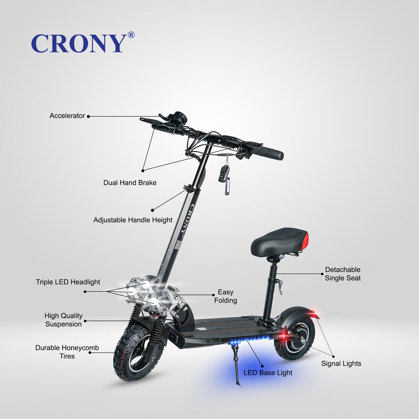 سكوتر كهربائي CRONY V10 Pro للكبار والأطفال