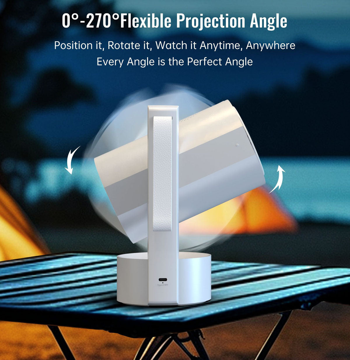 CRONY R3P Portable Mini Projector 1080P LED Smart Projector Supports 4K Decode Android with Built In Speakers