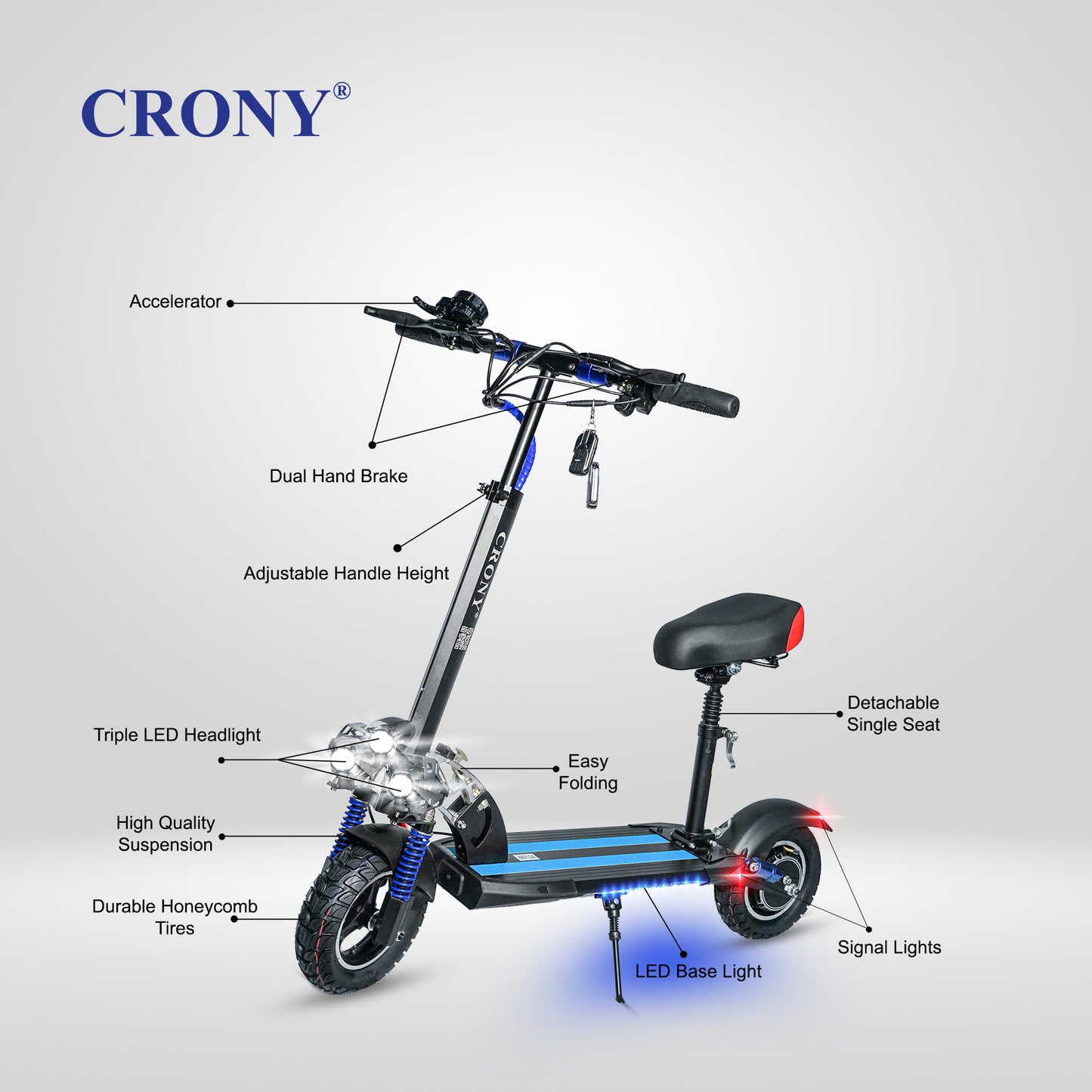 سكوتر كهربائي CRONY V10 للبالغين للتنقل اليومي