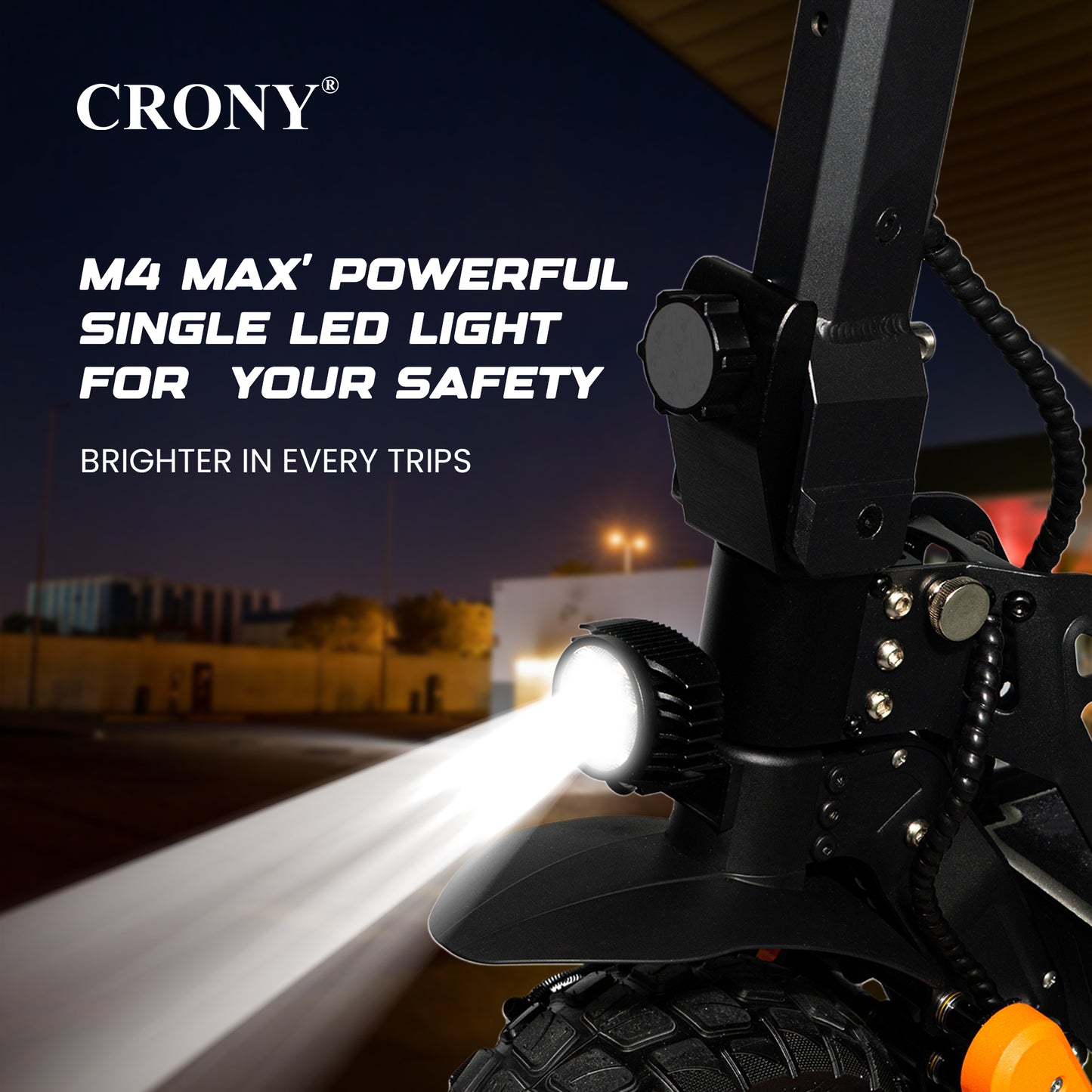 CRONY M4 Max Foldable Electric Scooter with Front/Rear Suspension Designed