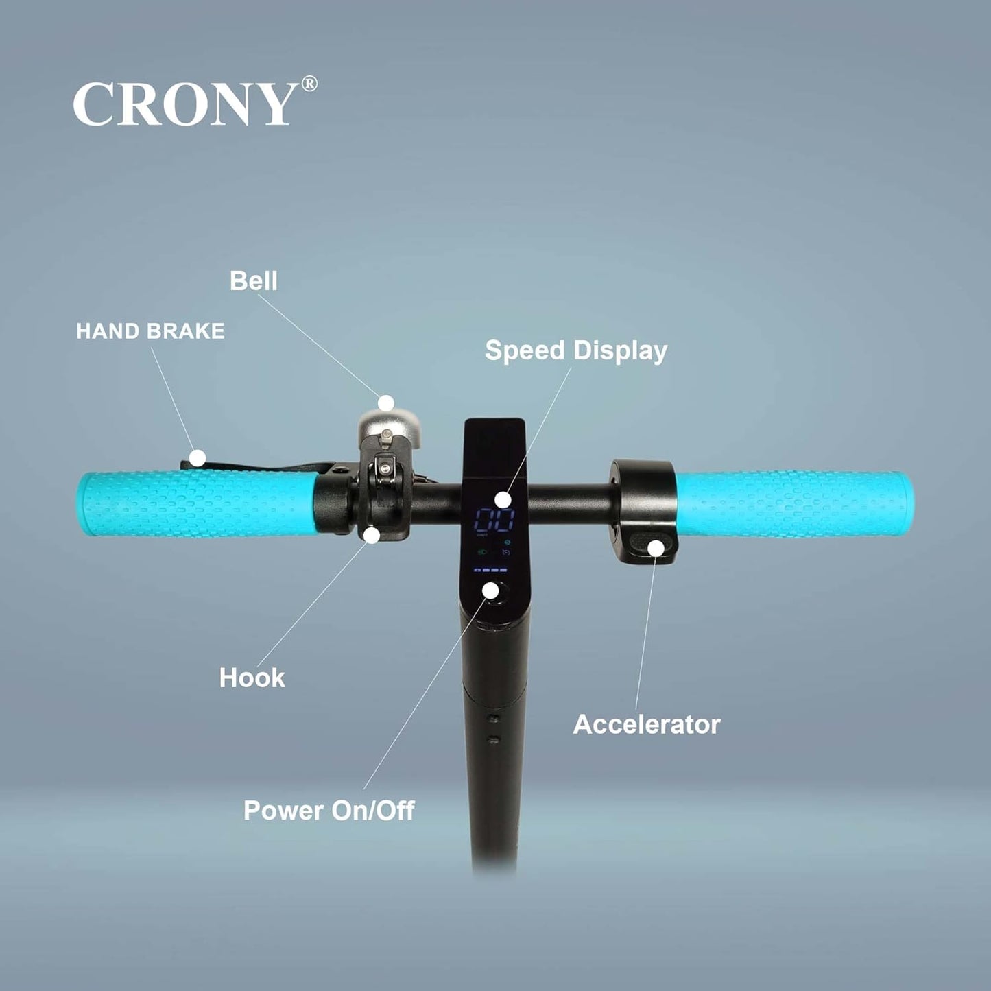CRONY M365 Foldable Electric Scooter with Front Suspension Durable 7-Colors LED Deck Lights for Adults Kids