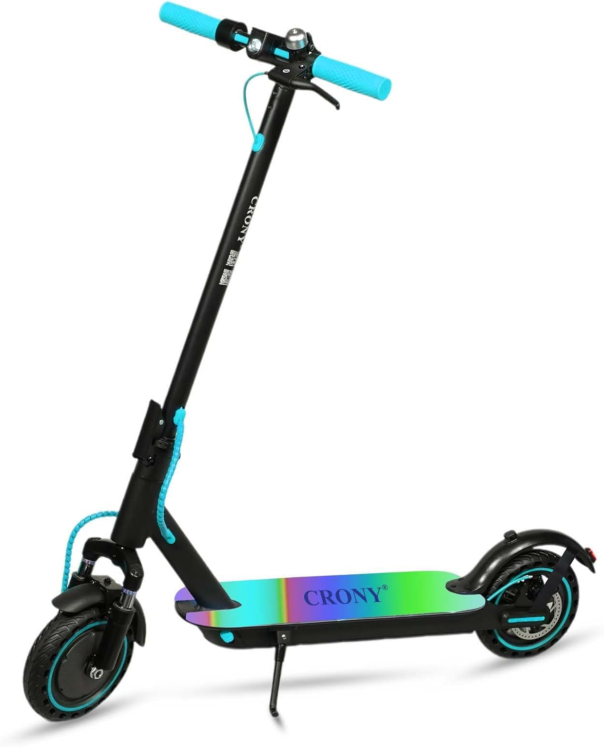 CRONY M365 Foldable Electric Scooter with Front Suspension Durable 7-Colors LED Deck Lights for Adults Kids