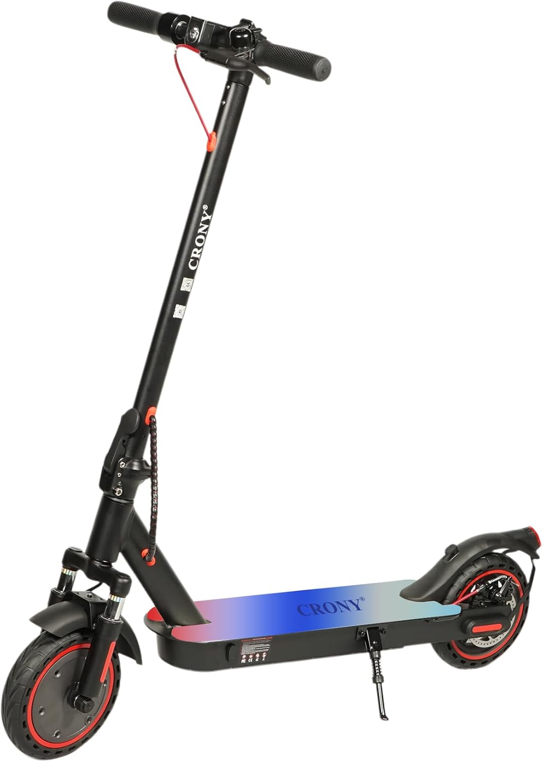 CRONY M365 Foldable Electric Scooter with Front Suspension Durable 7-Colors LED Deck Lights for Adults Kids