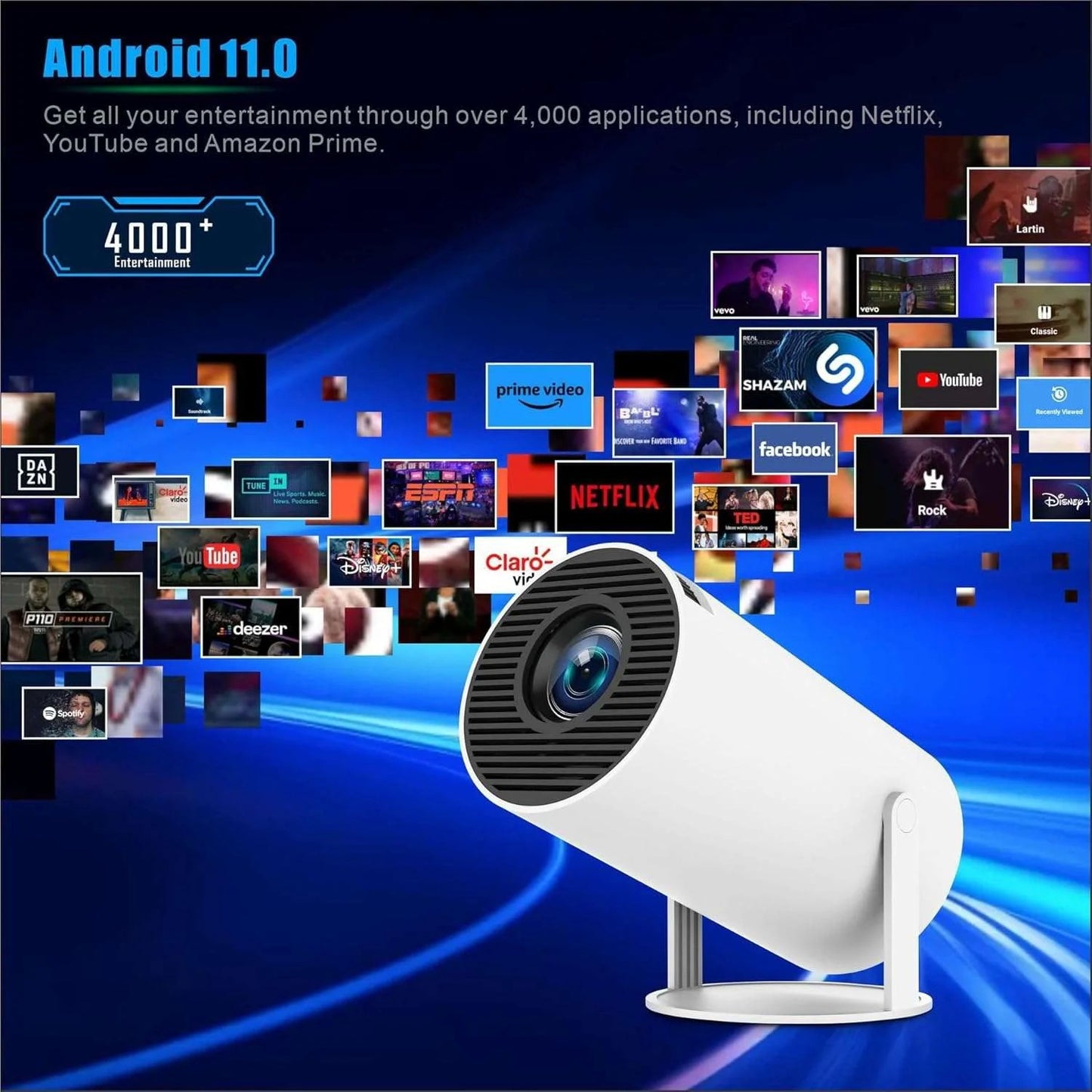 CRONY HY-300A Game projector 180° Automatic Focus Home Video Portable Projector