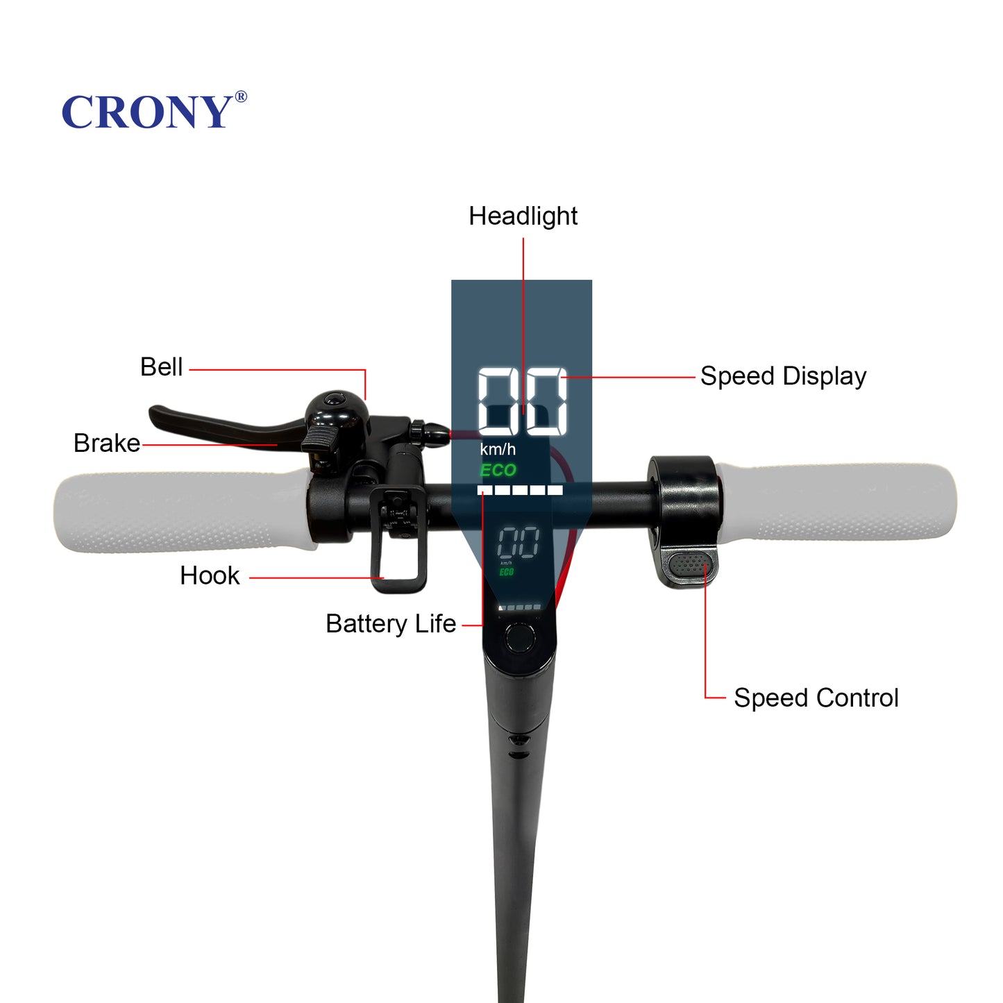 CRONY XM M365 scoote with APP 250W Motor 36V Battery App Connectivity Quick Easy Folding Rear Disc Brake