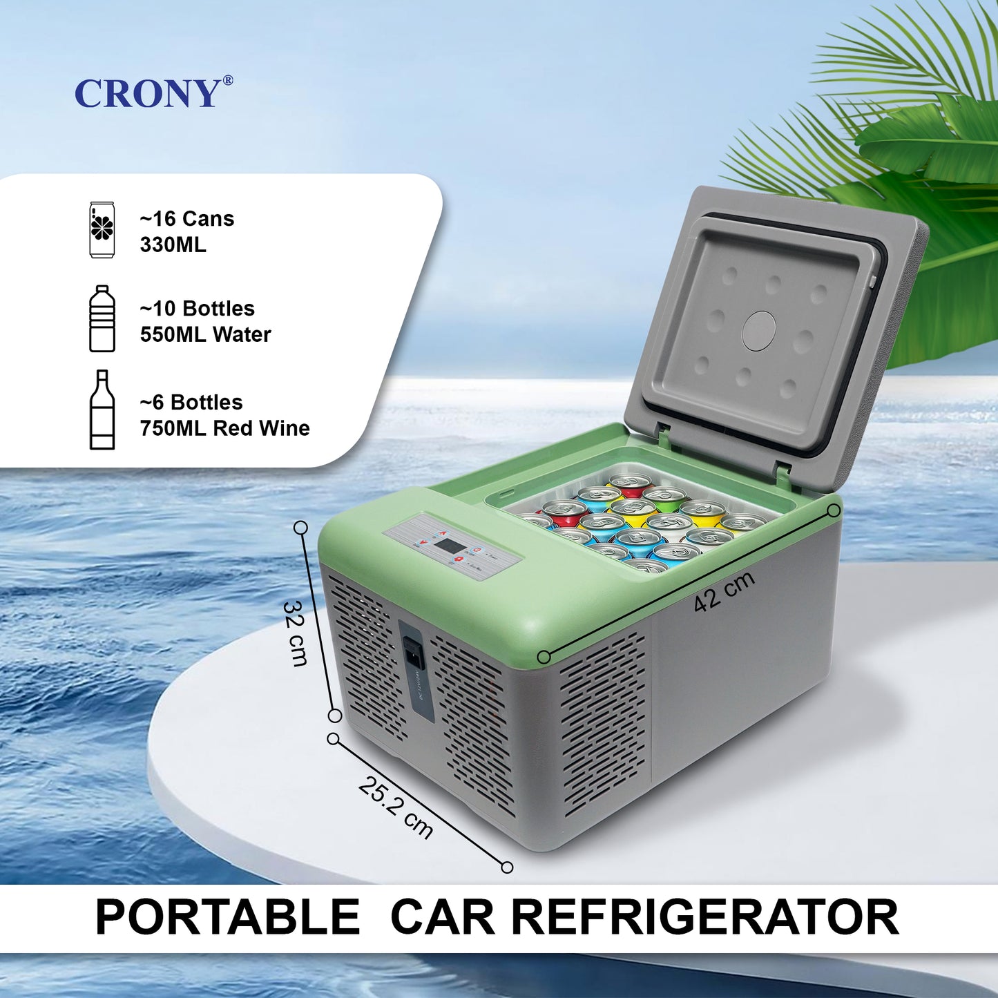 CRONY Car Refrigerator 9L-C9 compressor beauty mini fridge cosmetics skincare mobile cooler box