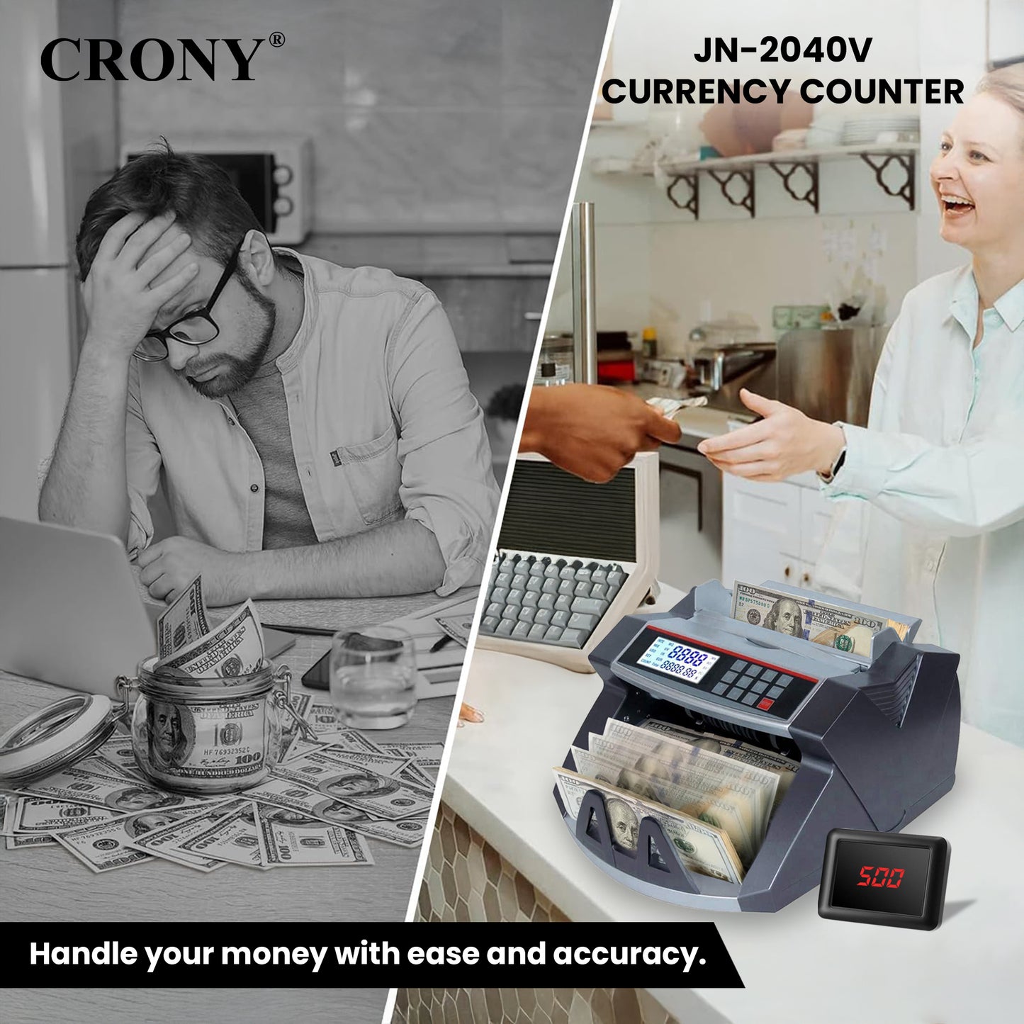 CRONY Banknote Verifiers JN-2040V Money Counter machine Banknote Verifiers