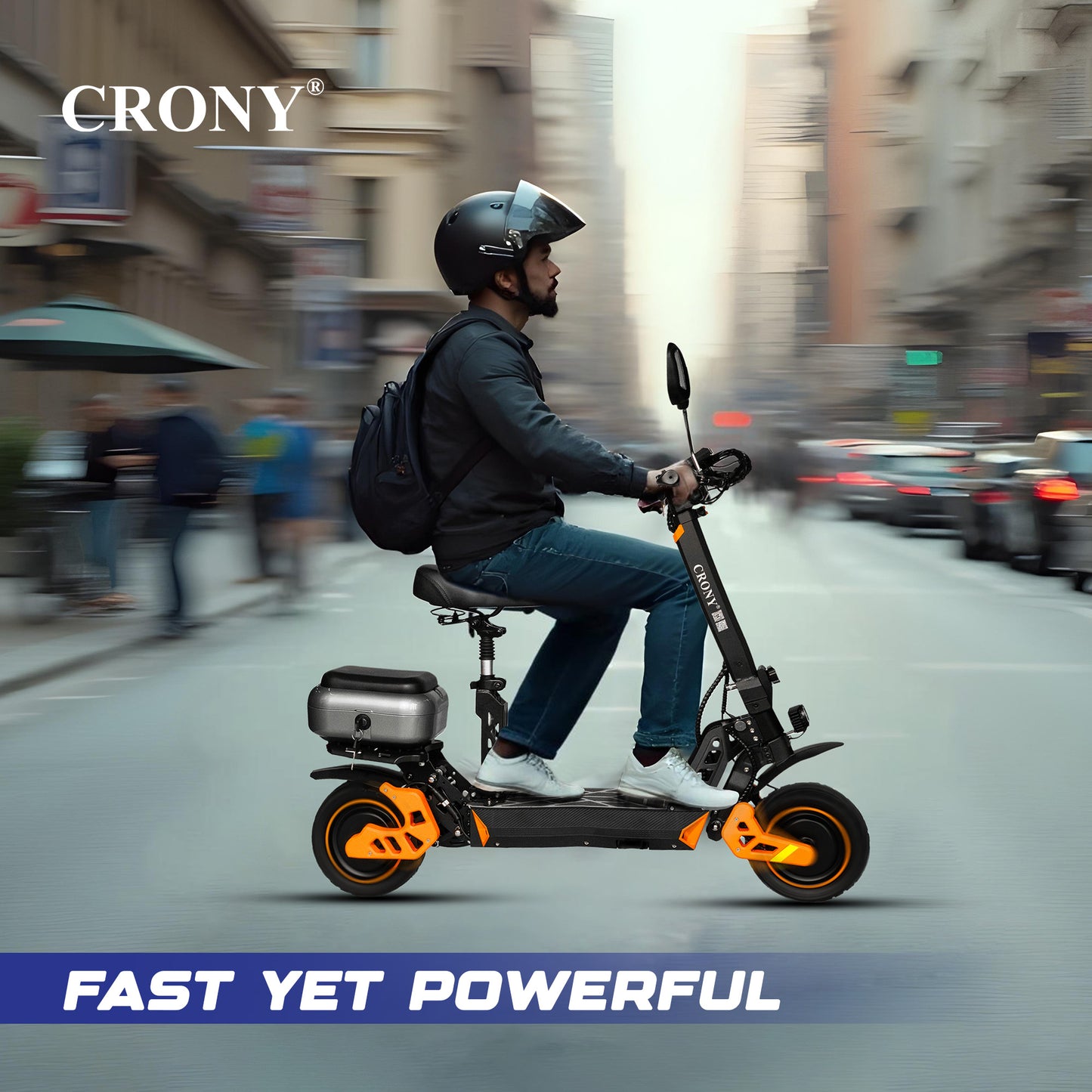 CRONY M4 Max Foldable Electric Scooter with Front/Rear Suspension Designed