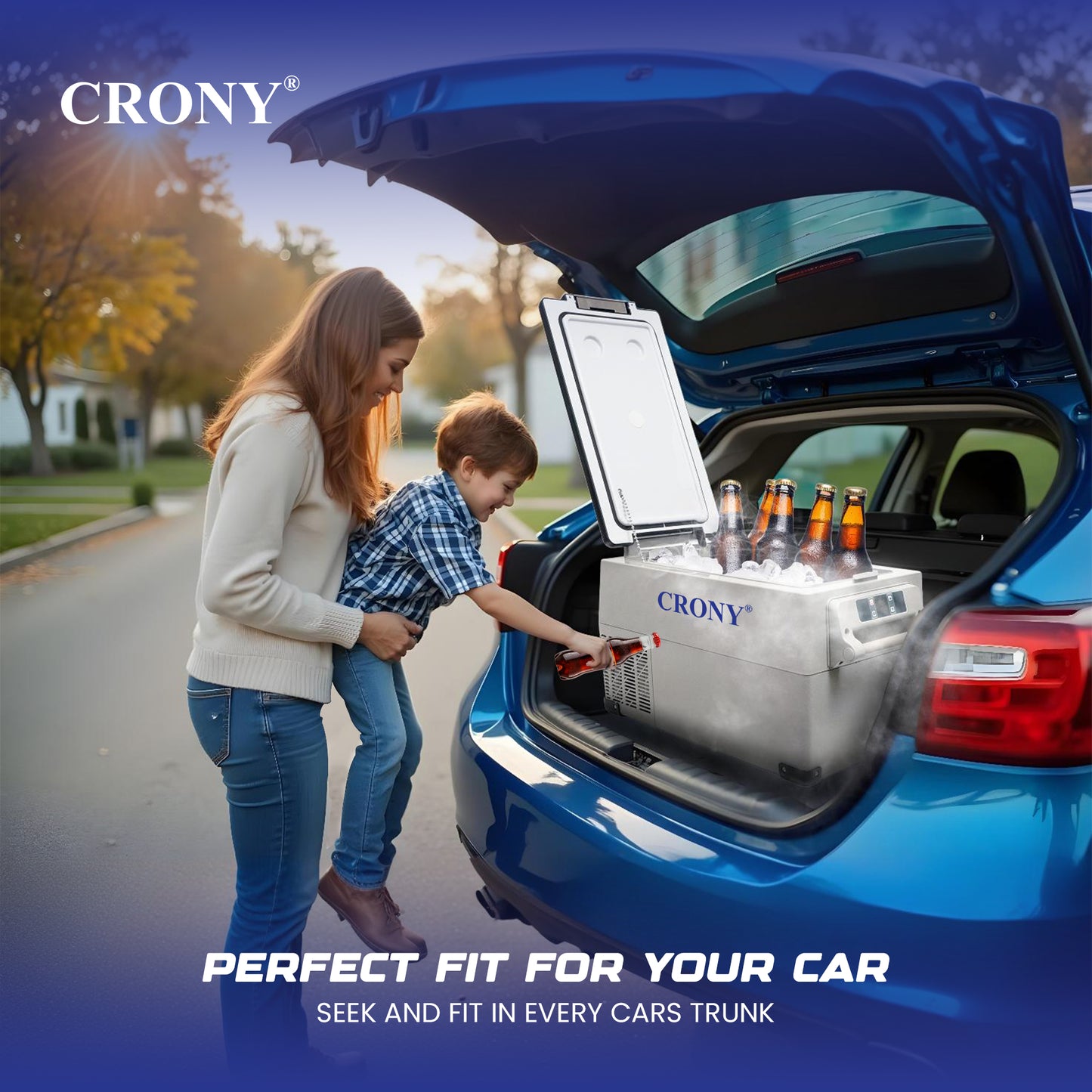 CRONY CF35 Portable Car Refrigerator camping freezer electric cooler best for road trip outdoor and home easy to handle