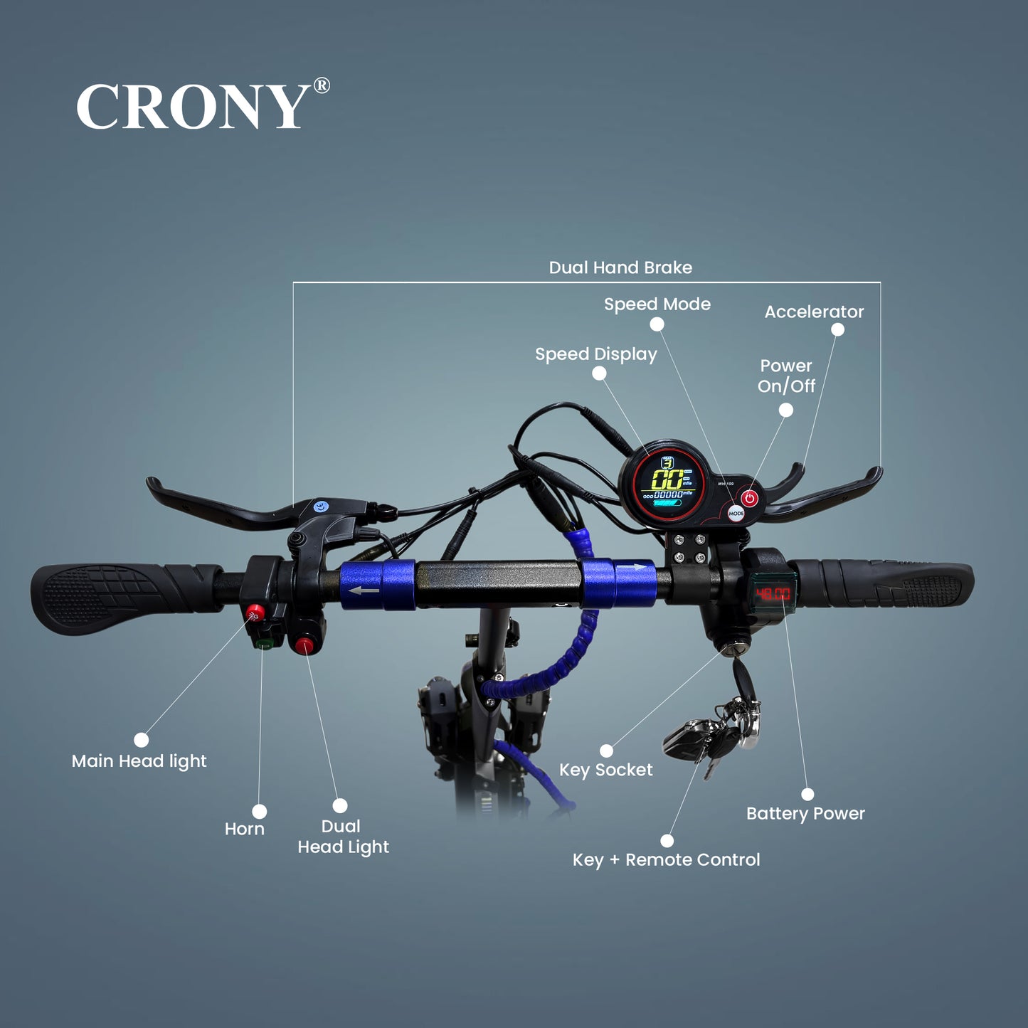 سكوتر كهربائي CRONY V10 للبالغين للتنقل اليومي
