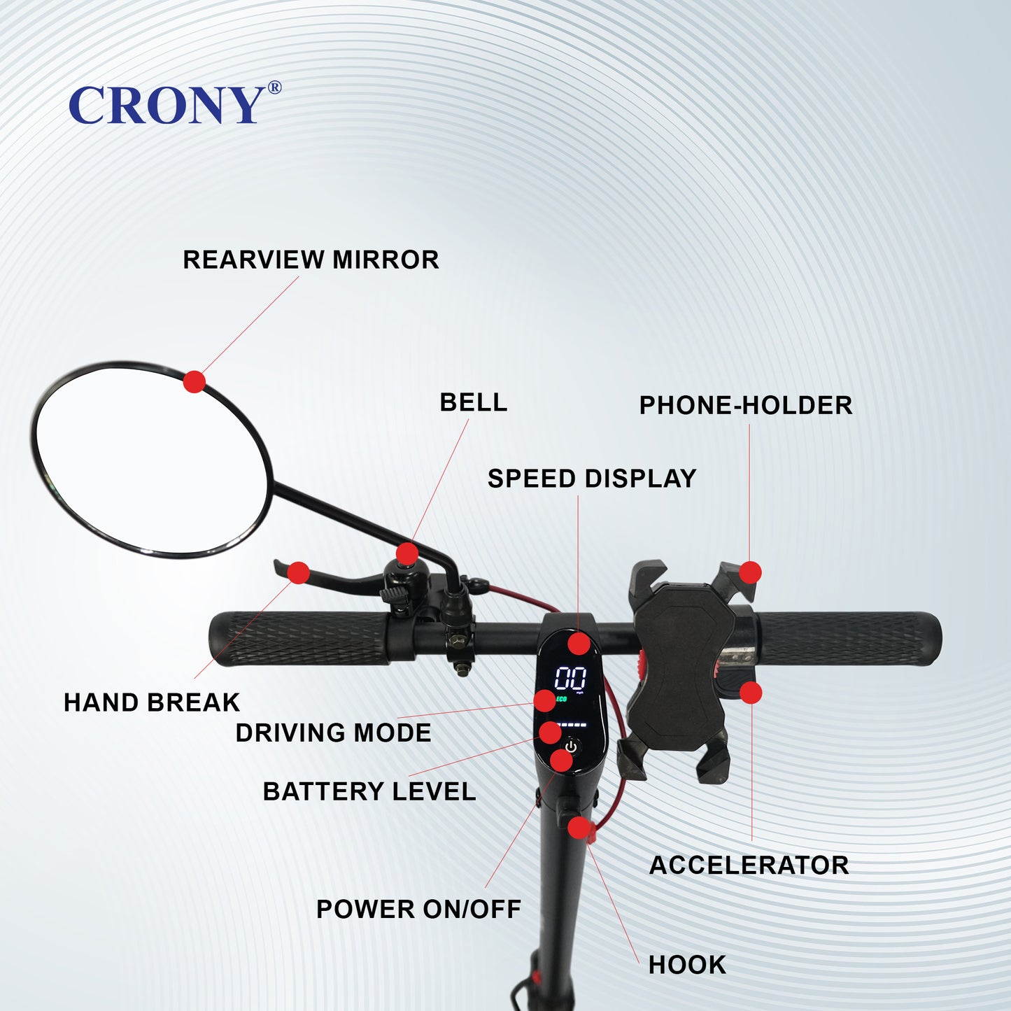 CRONY M365 MAX Dual suspension E-Scooter 500W Motor 36V/10AH Battery 20-30KM Range Back Disc Brake Front/Rear Suspension