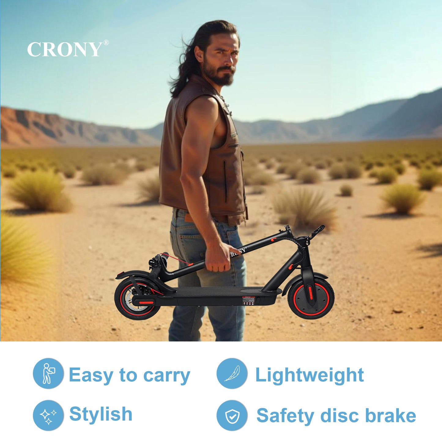 CRONY XM M365 scoote with APP 250W Motor 36V Battery App Connectivity Quick Easy Folding Rear Disc Brake