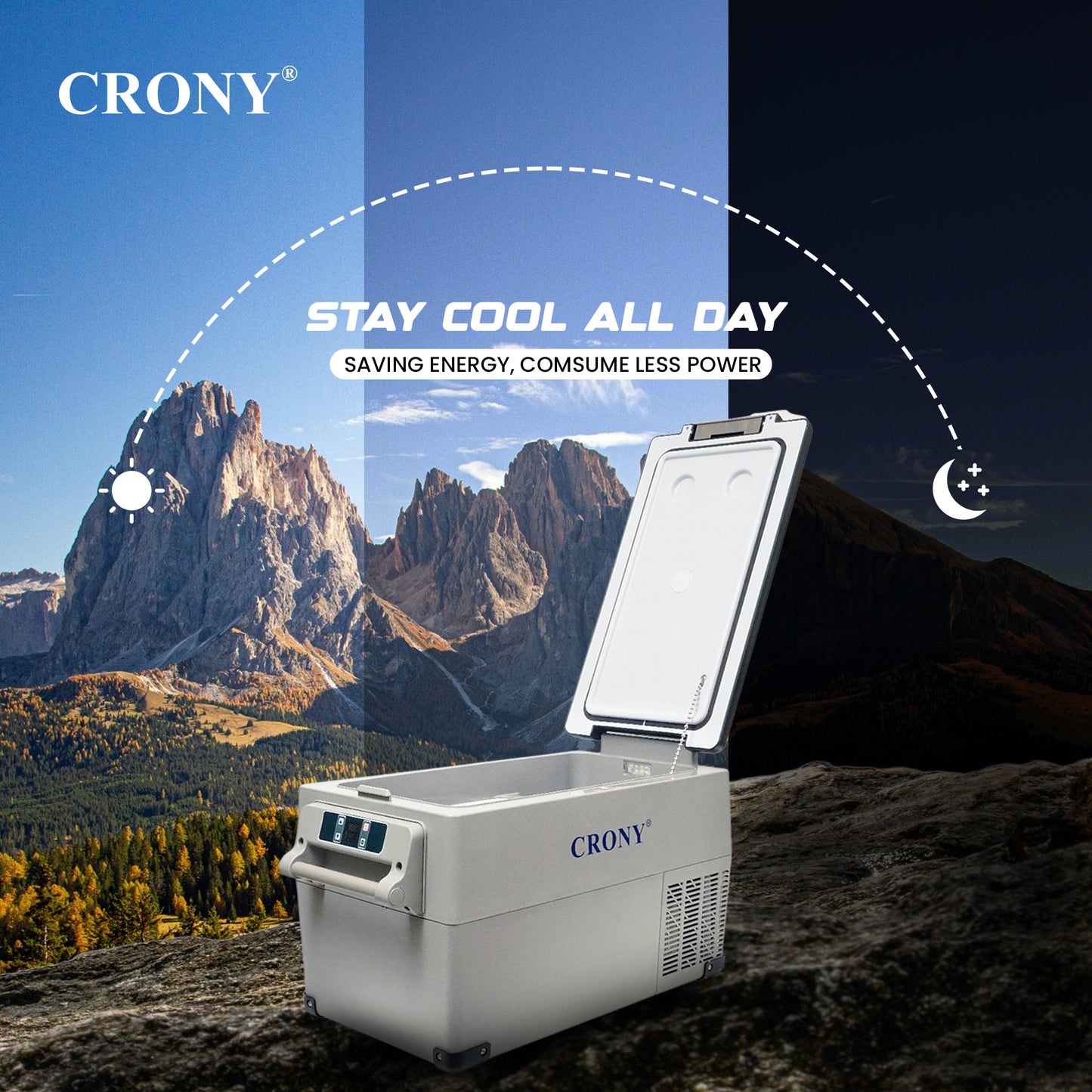 CRONY CF35 Portable Car Refrigerator camping freezer electric cooler best for road trip outdoor and home easy to handle