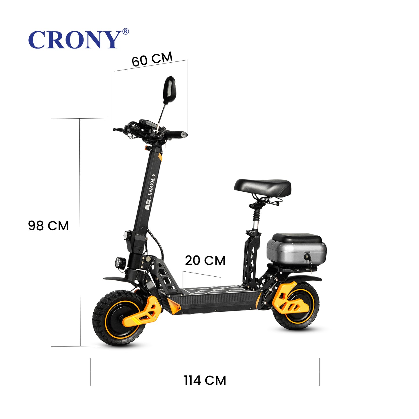CRONY M4 Max Foldable Electric Scooter with Front/Rear Suspension Designed