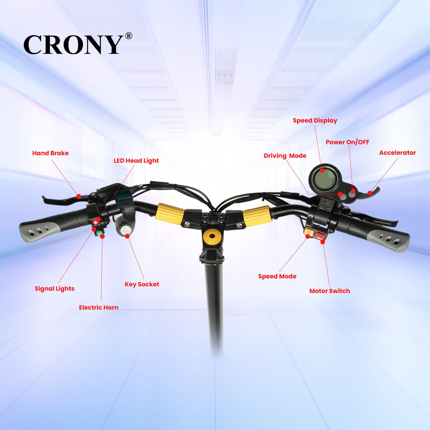 سكوتر كهربائي CRONY V8 للكبار قابل للطي E سكوتر