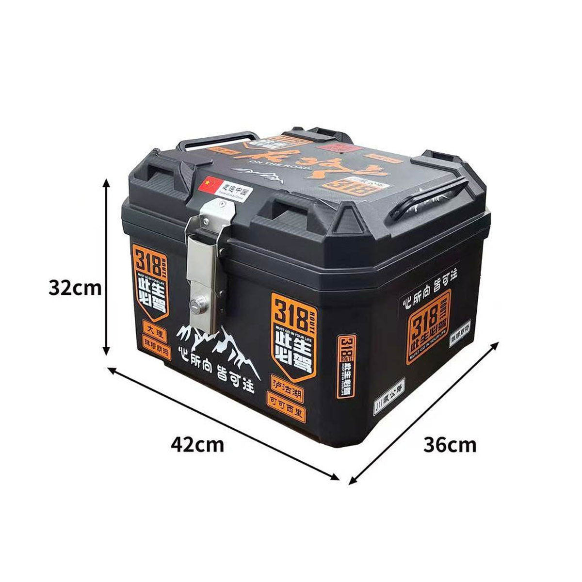 CRONY Floral hard-shell takeout boxes 45L Waterproof Large Capacity Rear Tail Luggage Box