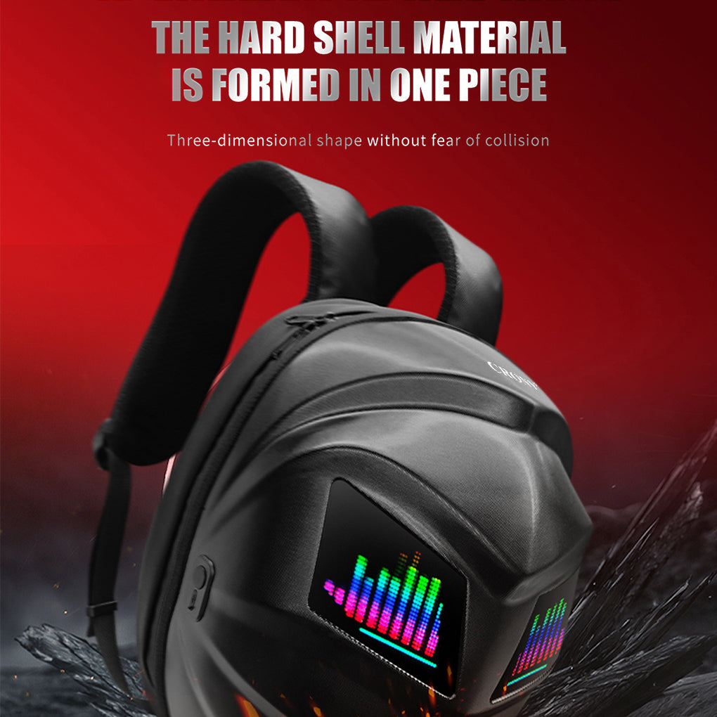 CRONY Iron Man Water transfer Crown LED Display Backpack Upgrade Iron Man LED Backpack Screen Knight Motorcycle Backpack Cool Travel Bag Scooter Bag -2