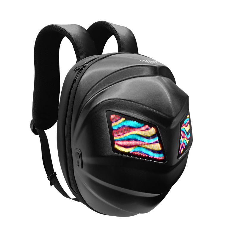 CRONY Iron Man Water transfer Crown LED Display Backpack Upgrade Iron Man LED Backpack Screen Knight Motorcycle Backpack Cool Travel Bag Scooter Bag -2
