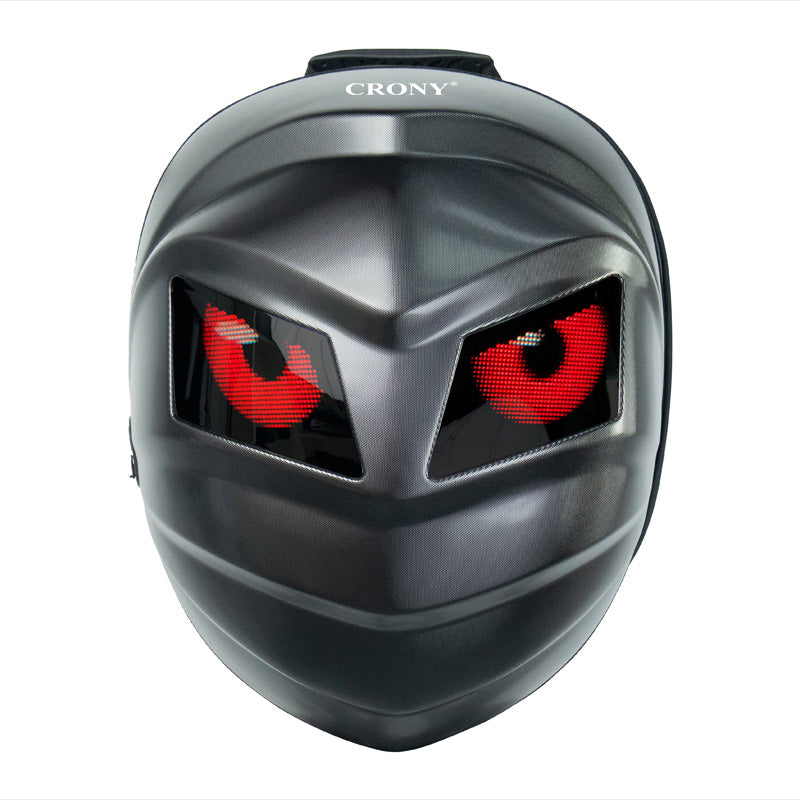 CRONY Iron Man Water transfer Crown LED Display Backpack Upgrade Iron Man LED Backpack Screen Knight Motorcycle Backpack Cool Travel Bag Scooter Bag -2