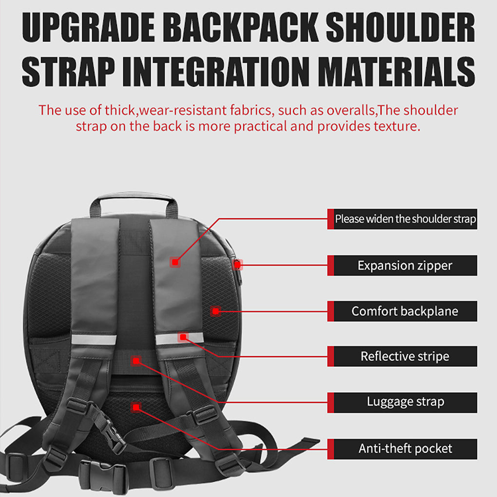 CRONY Iron Man Water transfer Crown LED Display Backpack Upgrade Iron Man LED Backpack Screen Knight Motorcycle Backpack Cool Travel Bag Scooter Bag -2