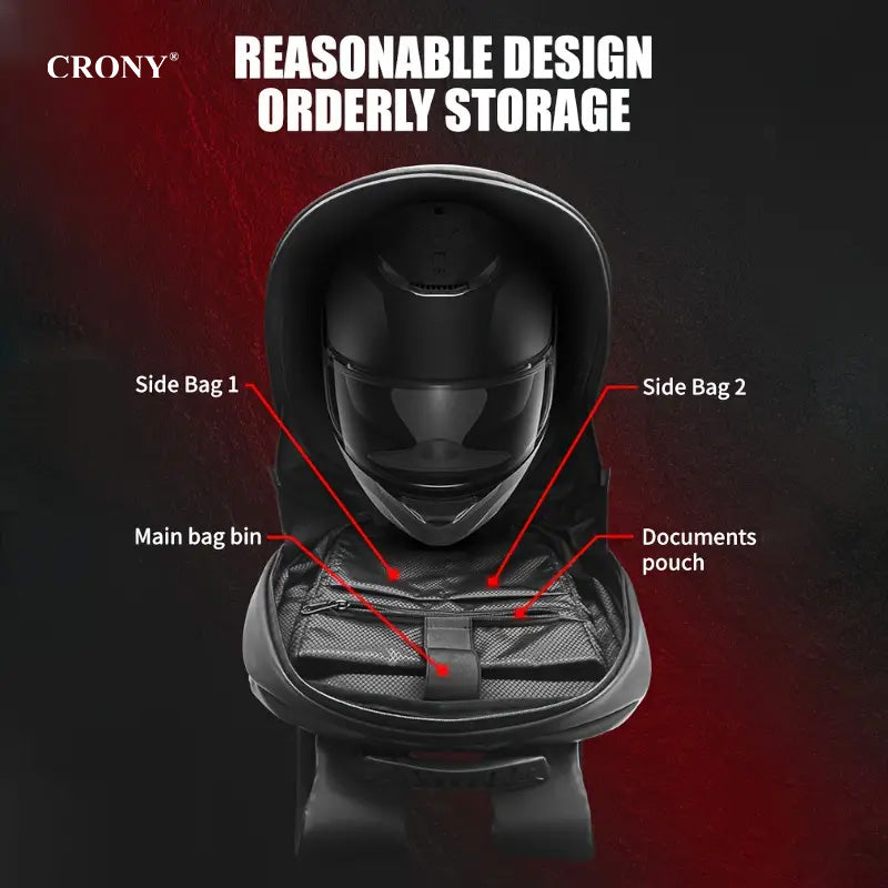 CRONY Iron Man Water transfer Crown LED Display Backpack Upgrade Iron Man LED Backpack Screen Knight Motorcycle Backpack Cool Travel Bag Scooter Bag -2