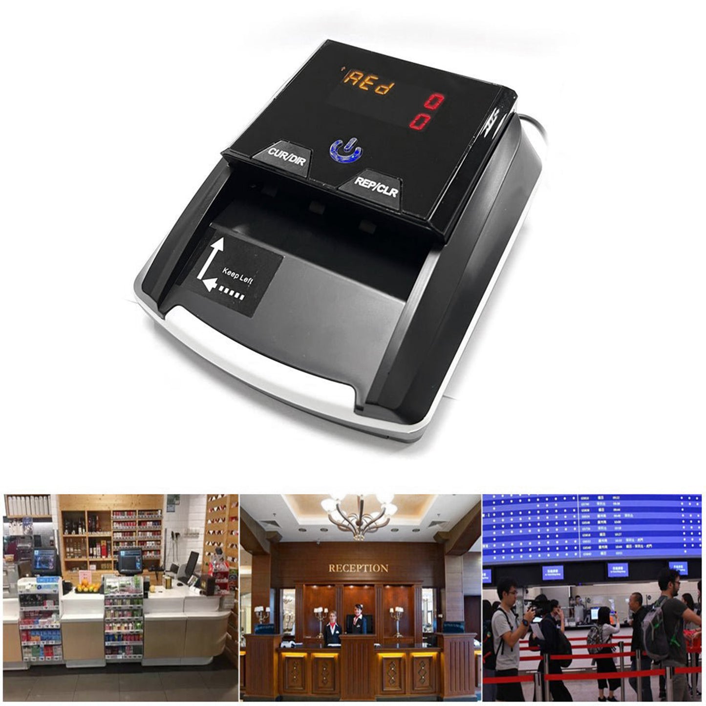 CRONY Banknote Verifiers CN-136 Automatic Money Detector TFT Display Auto Fake Note Money Detector Portable Counterfeit Bill detector Money Counter